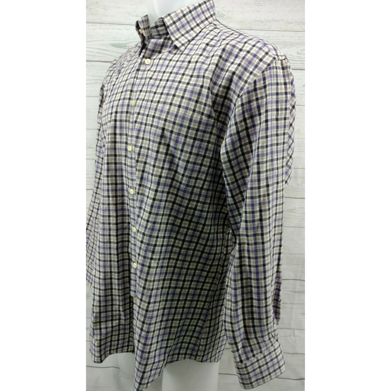 Peter Millar Peter Millar Mens Purple Plaid Button Front Long Sleeve Casual Shirt Large Size US L / EU 52-54 / 3 - 3 Thumbnail