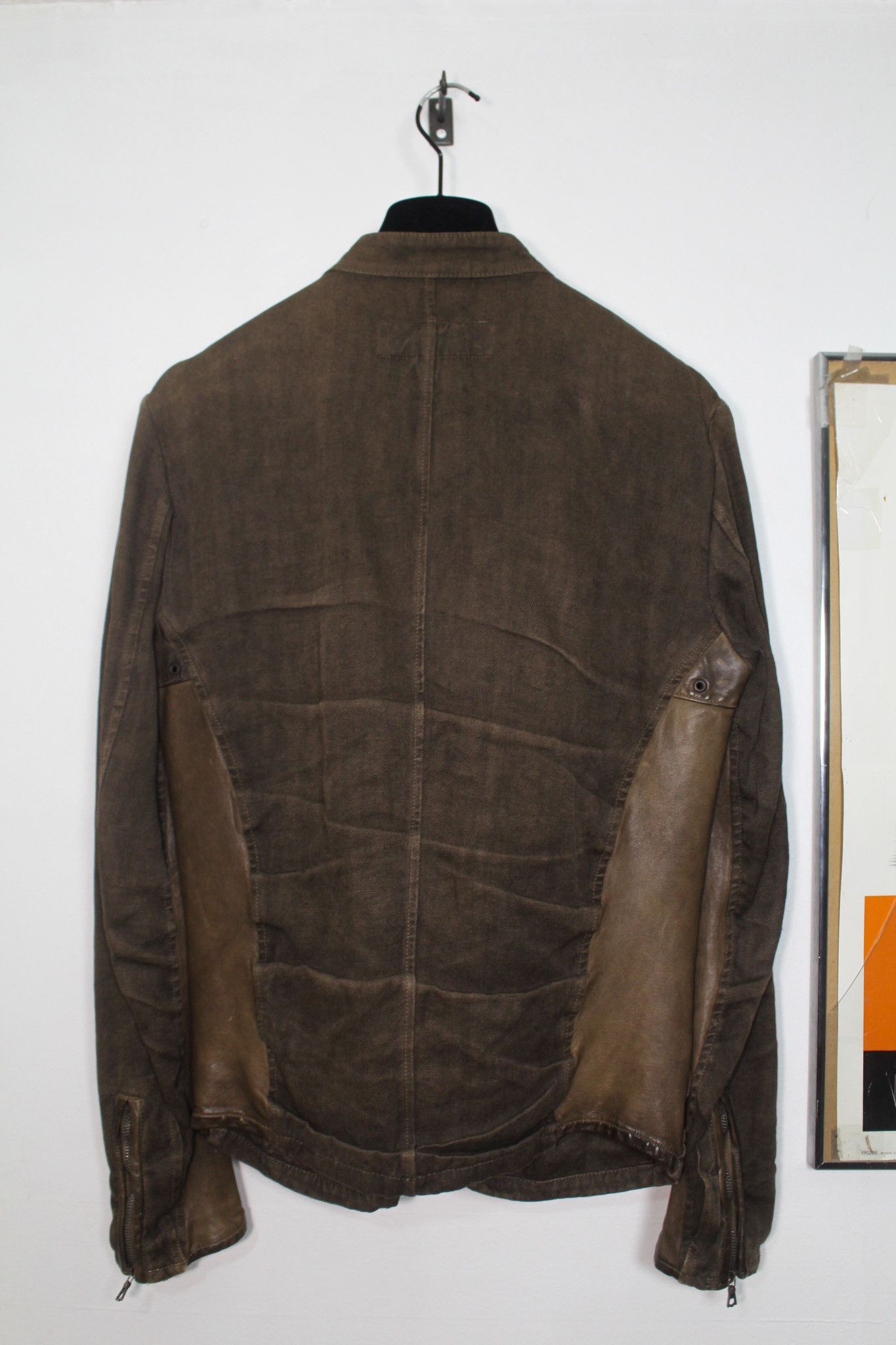 Isamu Katayama Backlash Linen/Cow Leather Moto Rider Jacket Size US S / EU 44-46 / 1 - 7 Thumbnail