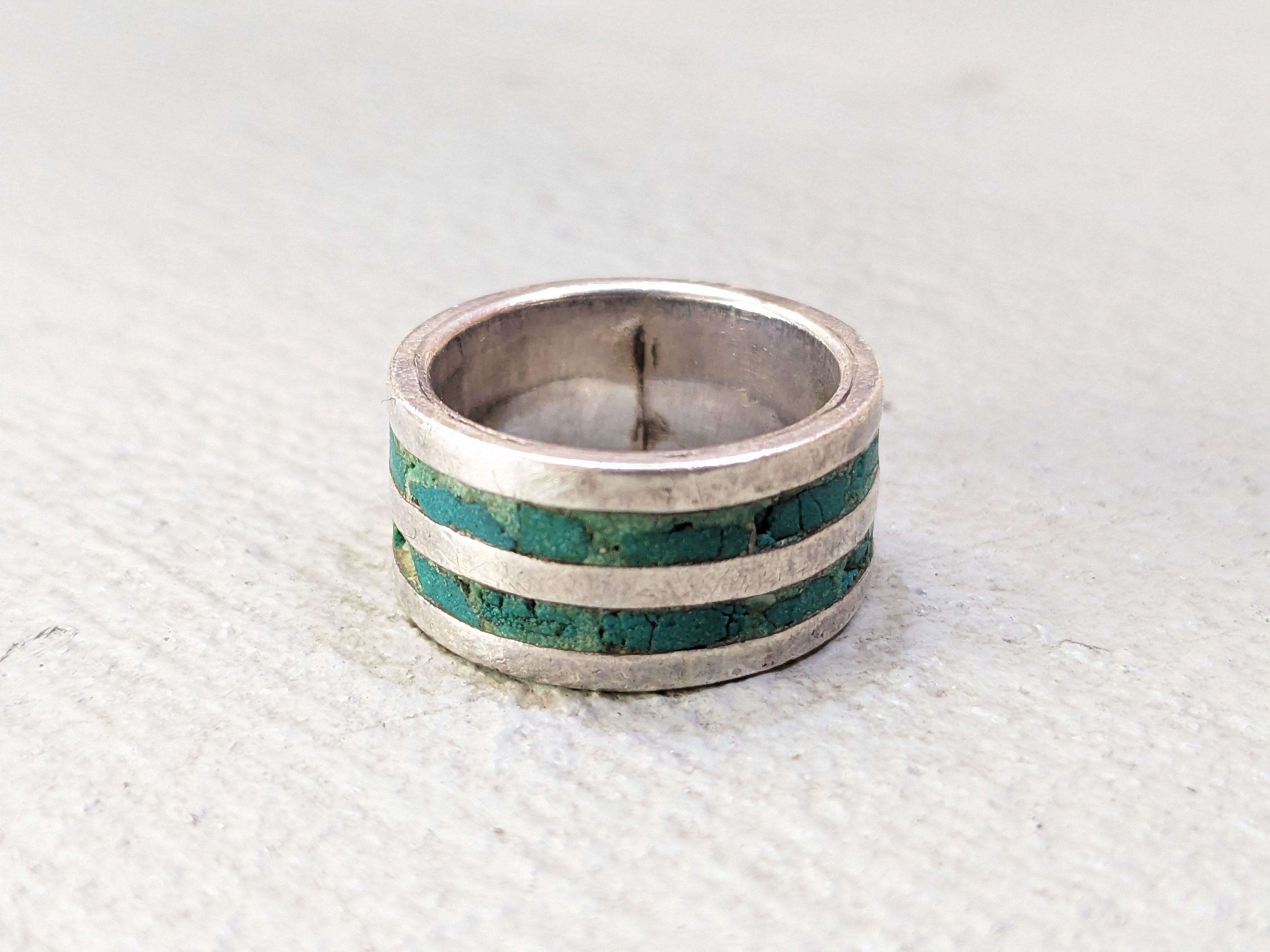 Jewelry Sterling Silver Ring Green Turquoise Size 6.25 Southwestern Size ONE SIZE - 2 Thumbnail