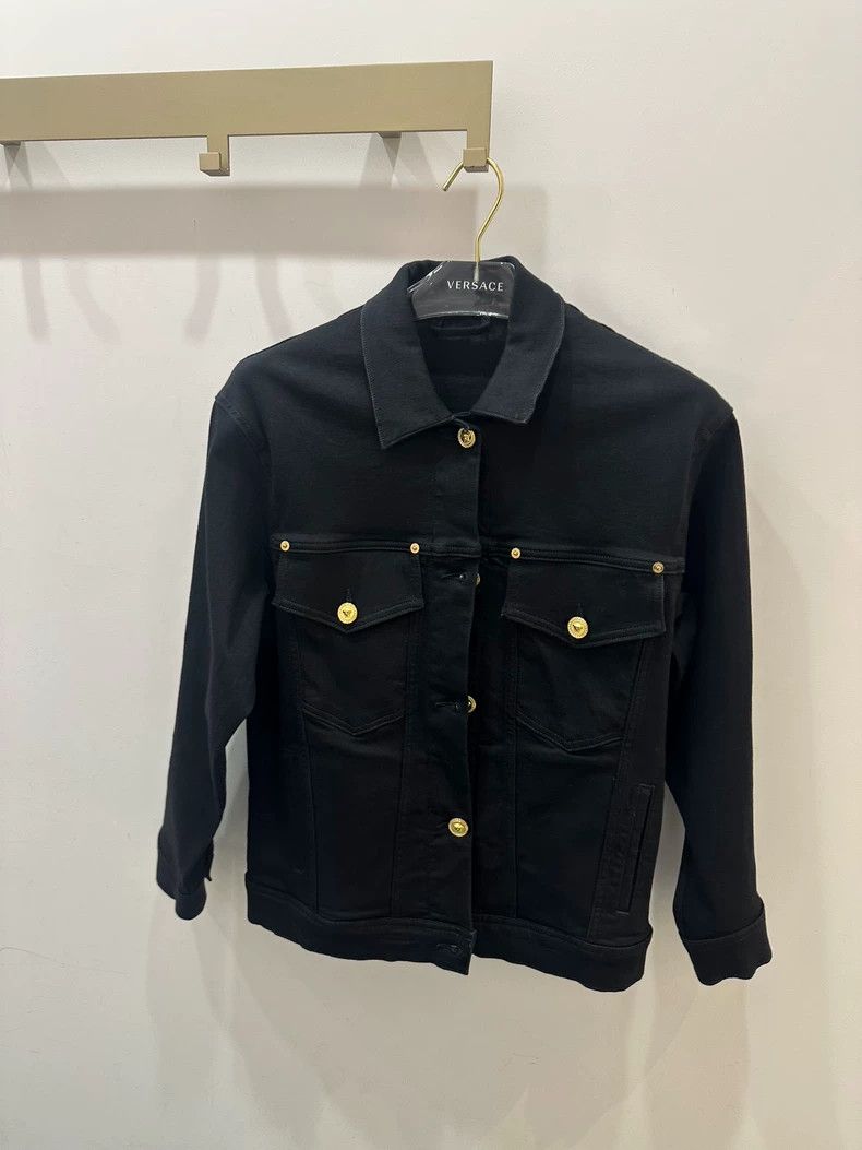 Versace Versace Black gold Medusa denim jacket Size US M / EU 48-50 / 2 - 2 Thumbnail