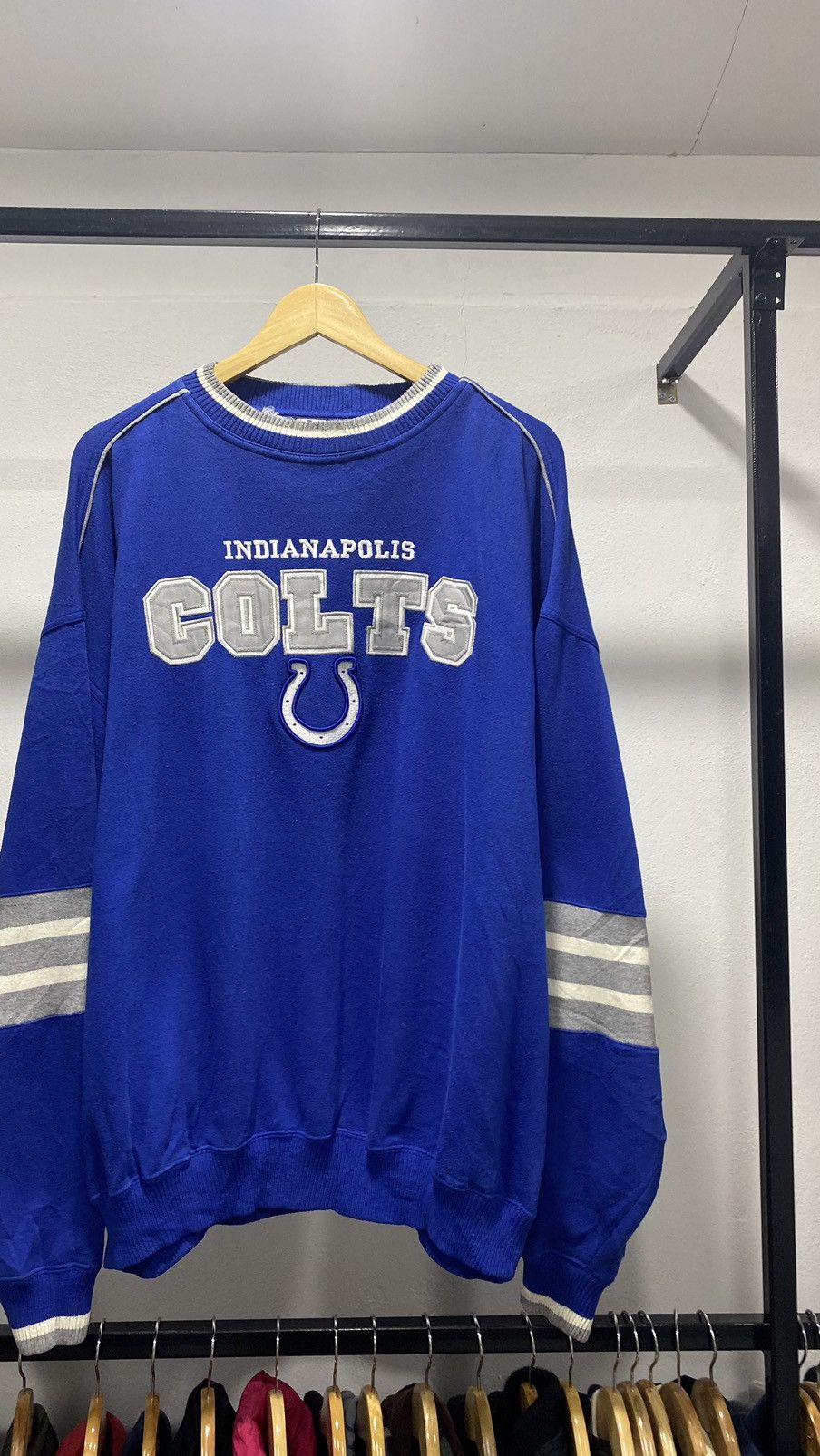 Lee × NFL × Vintage Vintage 80s LEE x Colts Indianapolis Sweater Size US XXL / EU 58 / 5 - 3 Thumbnail