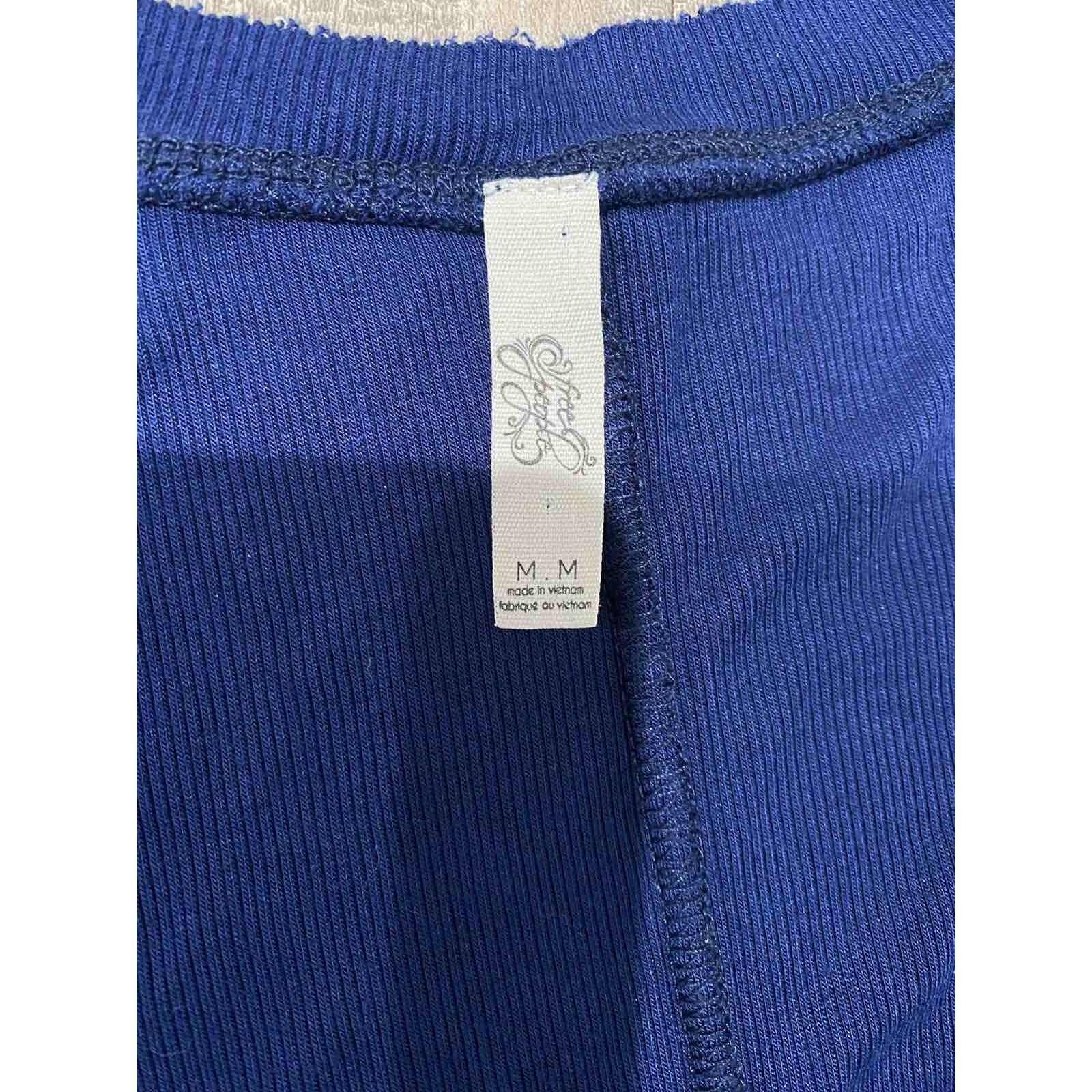Free People Free People Women's Textured Knit Top Blue Size M A003310 Size M / US 6-8 / IT 42-44 - 7 Thumbnail