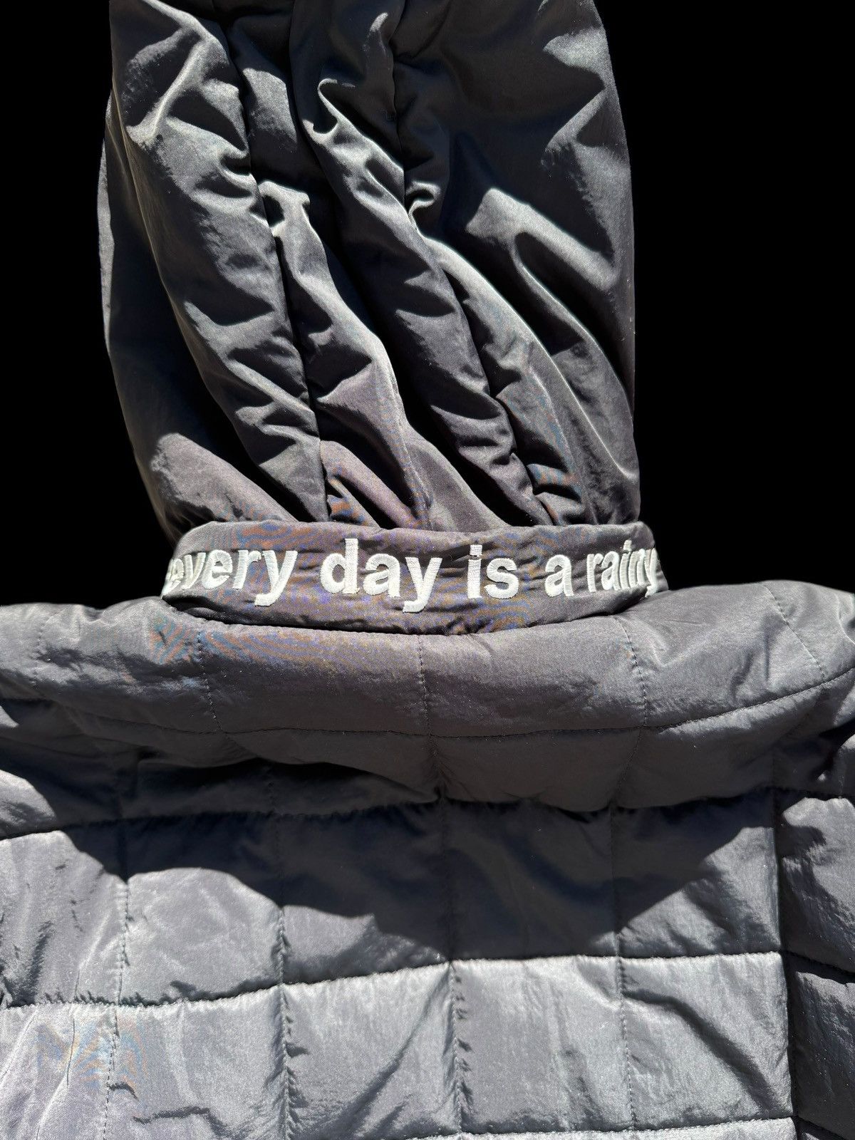 Pythia PYTHIA Quilted Hooded Jacket – “Every Day is a Rainy Day” Size US S / EU 44-46 / 1 - 6 Thumbnail