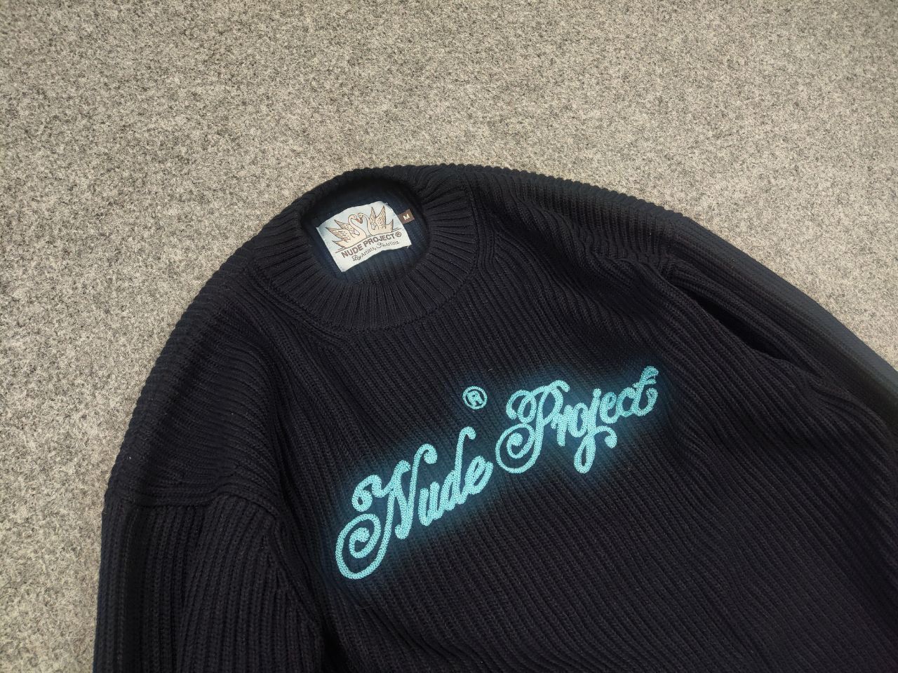 Nude Nude Project by Artists Design ribbed Script Knit Sweater Size US M / EU 48-50 / 2 - 4 Thumbnail