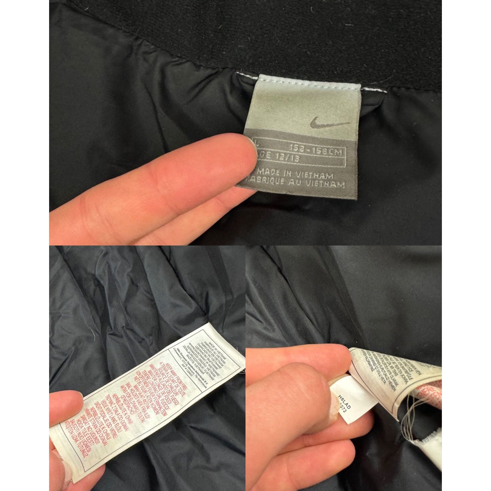 Nike Nike Womens Black White Swoosh Duck Down Puffer Jacket Large Size L / US 10 / IT 46 - 3 Thumbnail