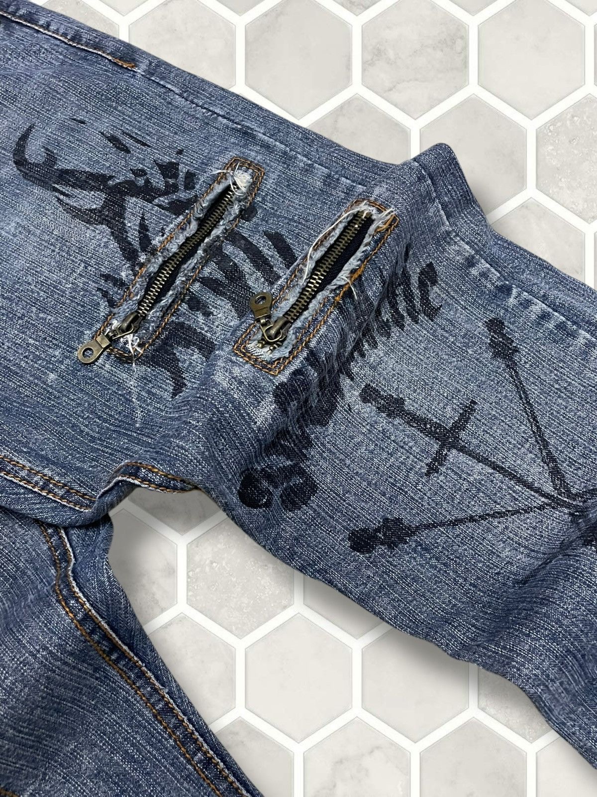 Tornado Mart Vintage 1990s Orginal Designer Japan In The Attic Punk Denim Size US 33 - 10 Thumbnail