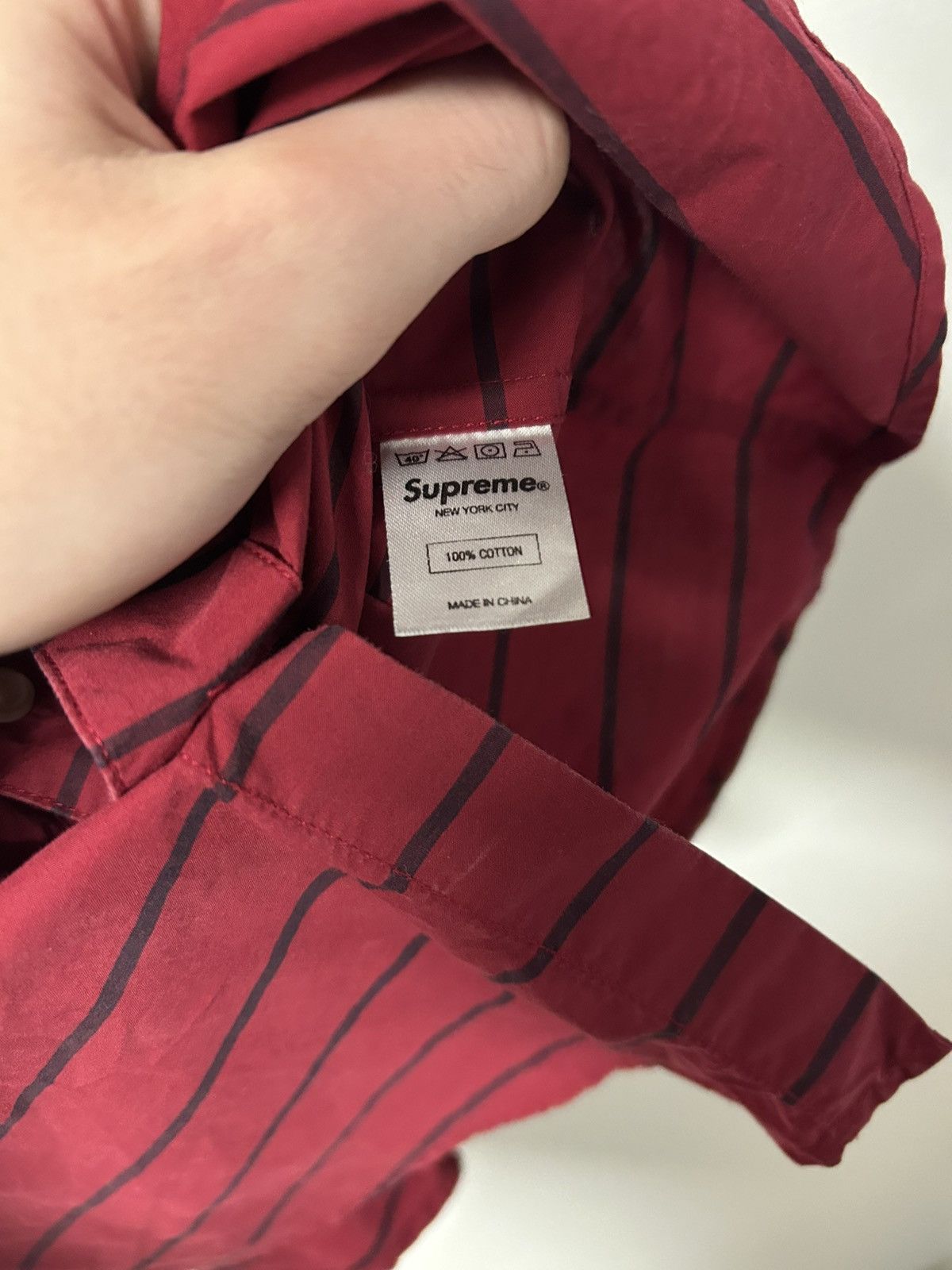 Supreme Supreme - FW12 Horizontal Stripe Shirt Hemd Rot❤️🖤 Size US L / EU 52-54 / 3 - 4 Thumbnail