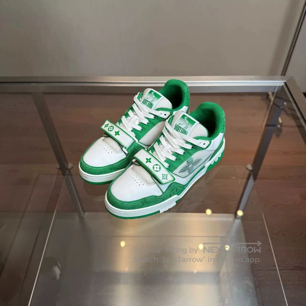 Louis Vuitton LV Trainer White Green Velcro. Size US 9.5 / EU 42-43 - 1 Thumbnail