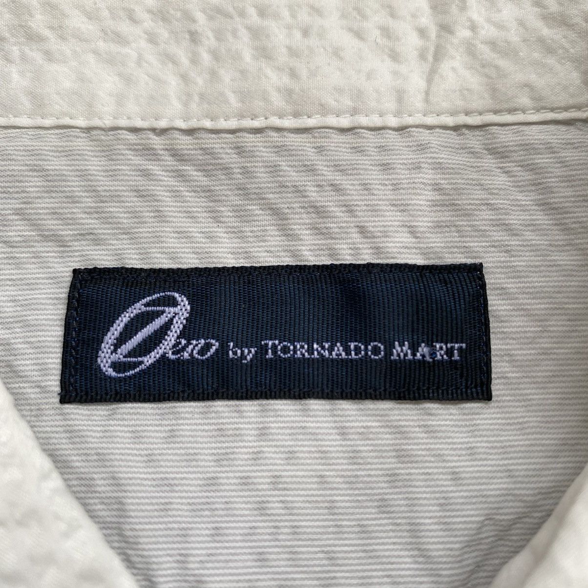 Tornado Mart Zero By Tornado Mart White Seersucker Button Up Shirt Size US M / EU 48-50 / 2 - 9 Thumbnail
