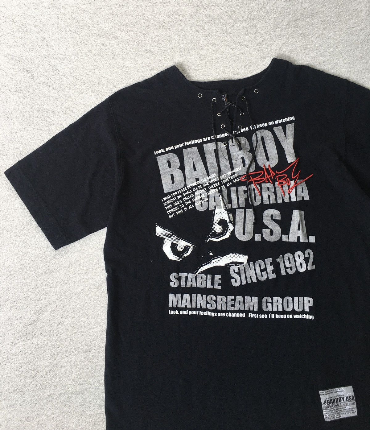 Japanese Brand 2000s Bad Boy Lace Up Tshirt Size US M / EU 48-50 / 2 - 2 Thumbnail