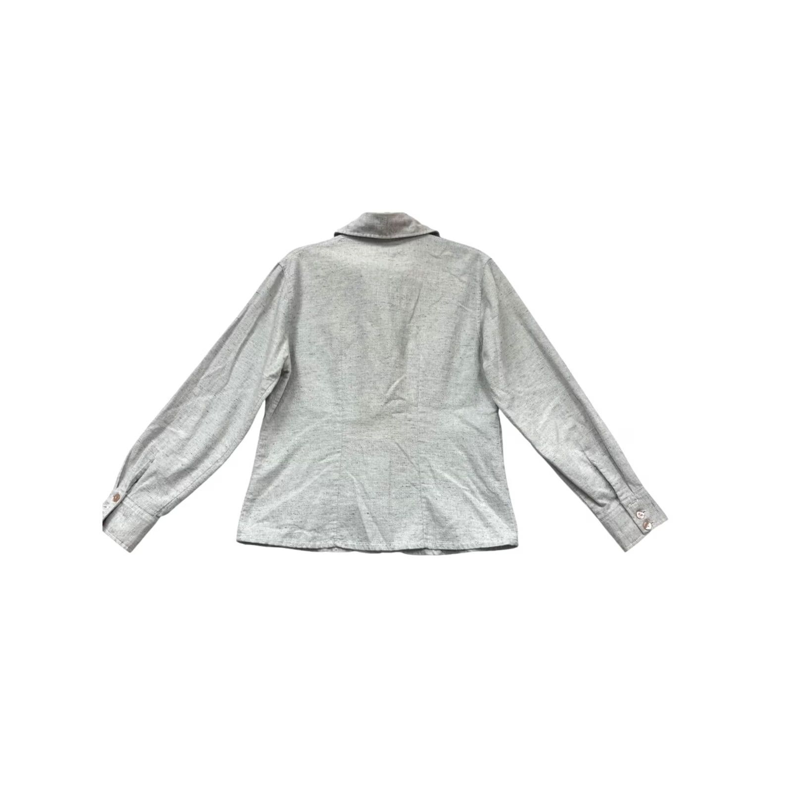 Dale Of Norway Oda Of Norway Blouse Shirt S Gray Women Long Sleeve Button-Up Casual Linen Regular Fit" Size S / US 4 / IT 40 - 2 Thumbnail