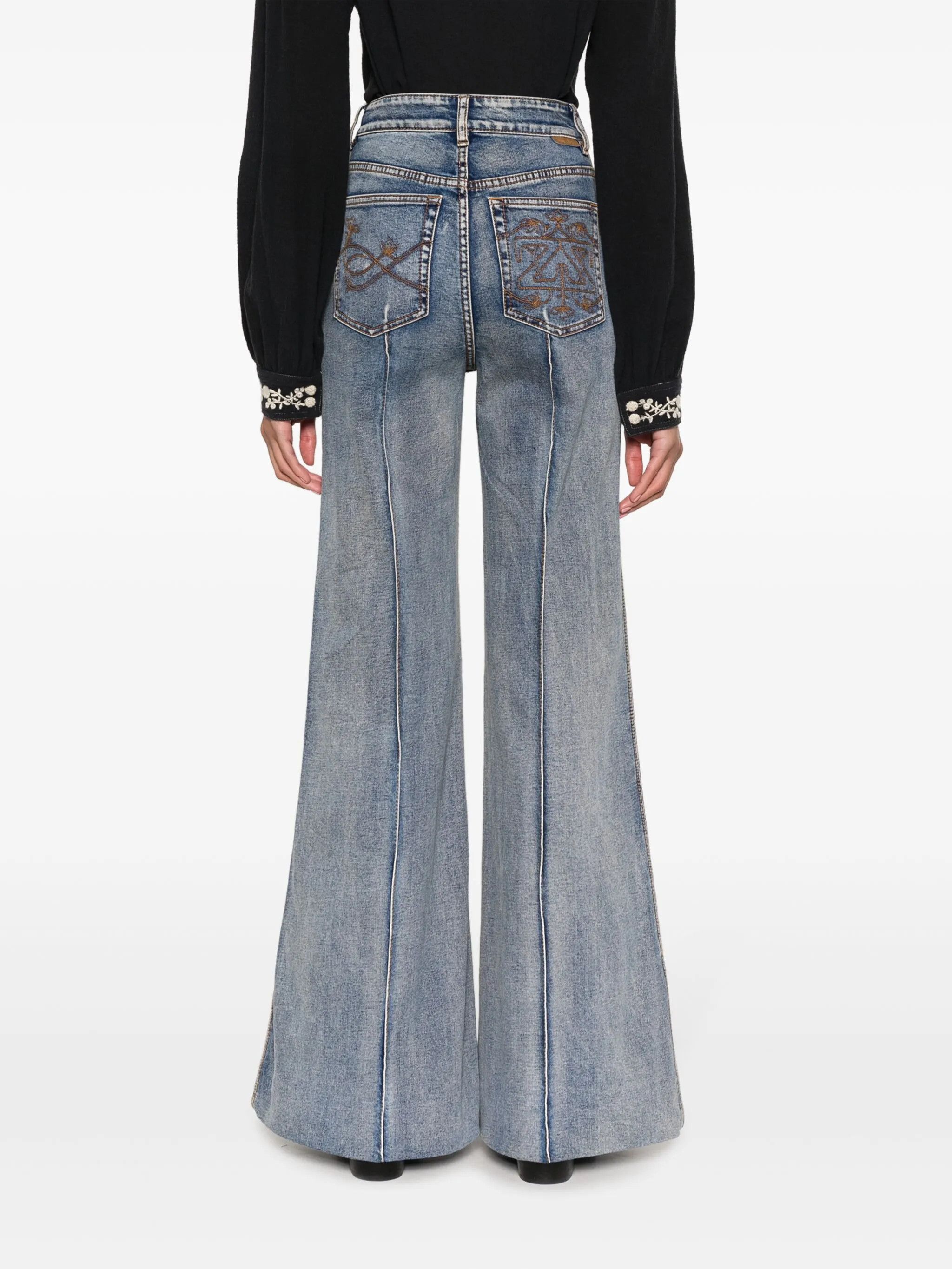 Zimmermann oc11z0225 Luminosity Wide-Leg Jeans in Blue Size 26" / US 2 / IT 38 - 4 Thumbnail