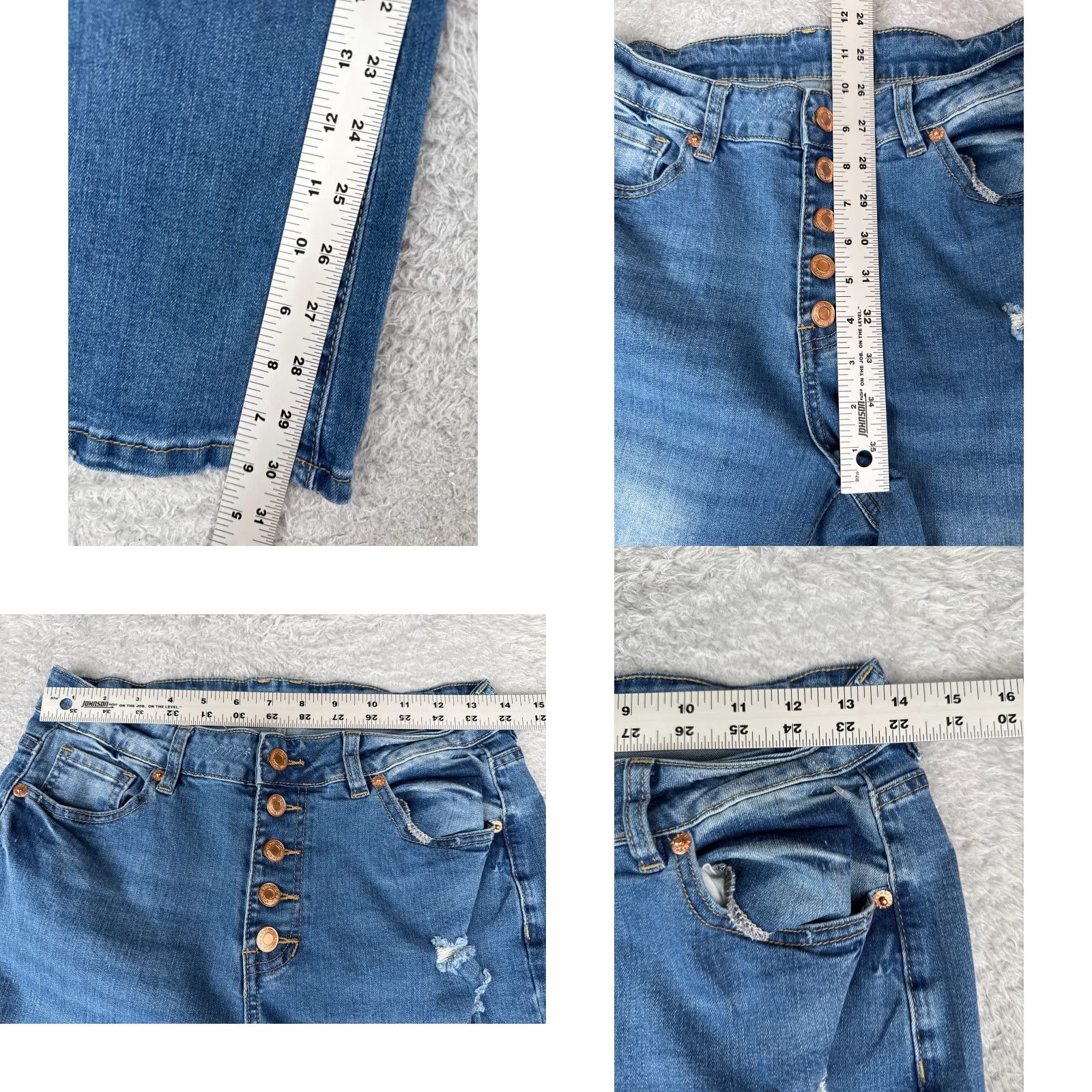 Vintage Vintage Womens Jeans Bootcut Distressed Cotton Blend 28 Blue Mid Rise 31in Inseam Size 28" / US 6 / IT 42 - 8 Thumbnail