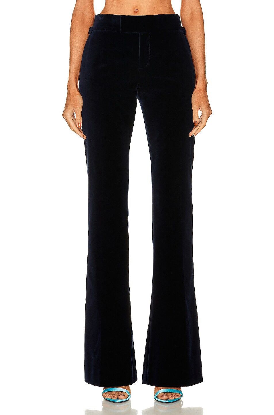 Tom Ford o1w1db10225 PAW472 Velvet Flare Pant in Navy Blue Size 25" / US 0 / IT 36 - 1 Thumbnail