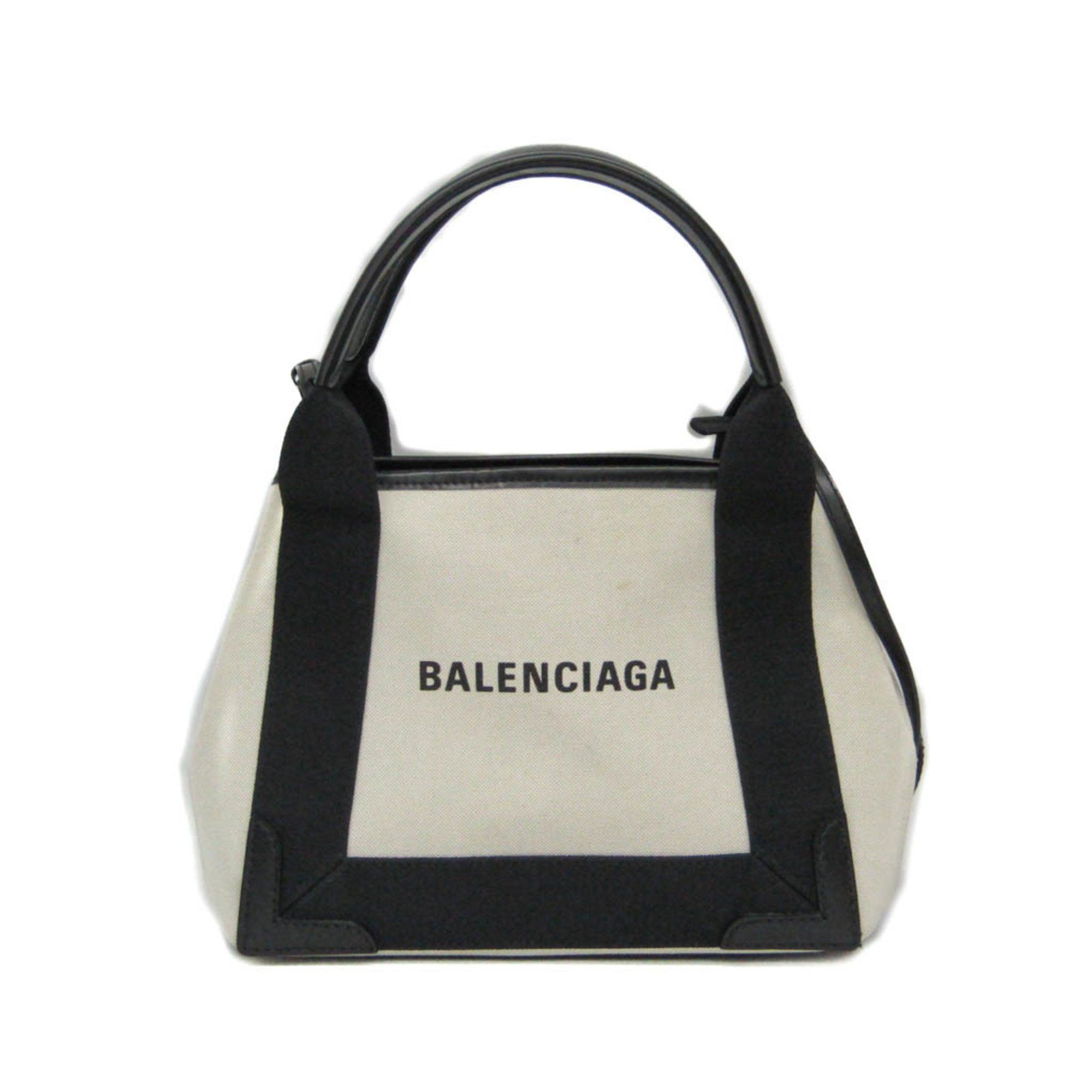 Balenciaga Balenciaga Navy Cabas XS 390346 Women's Canvas,Leather Handbag,Shoulder Bag Black,Cream Size ONE SIZE - 1 Thumbnail