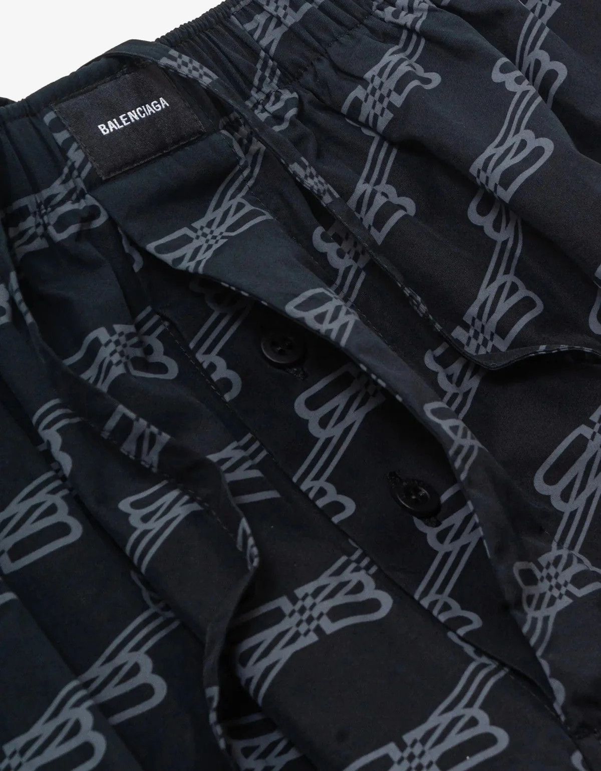 Balenciaga o1mt1gz0924 BB Monogram Pyjama Pants in Black/Grey Size US 34 / EU 50 - 6 Thumbnail