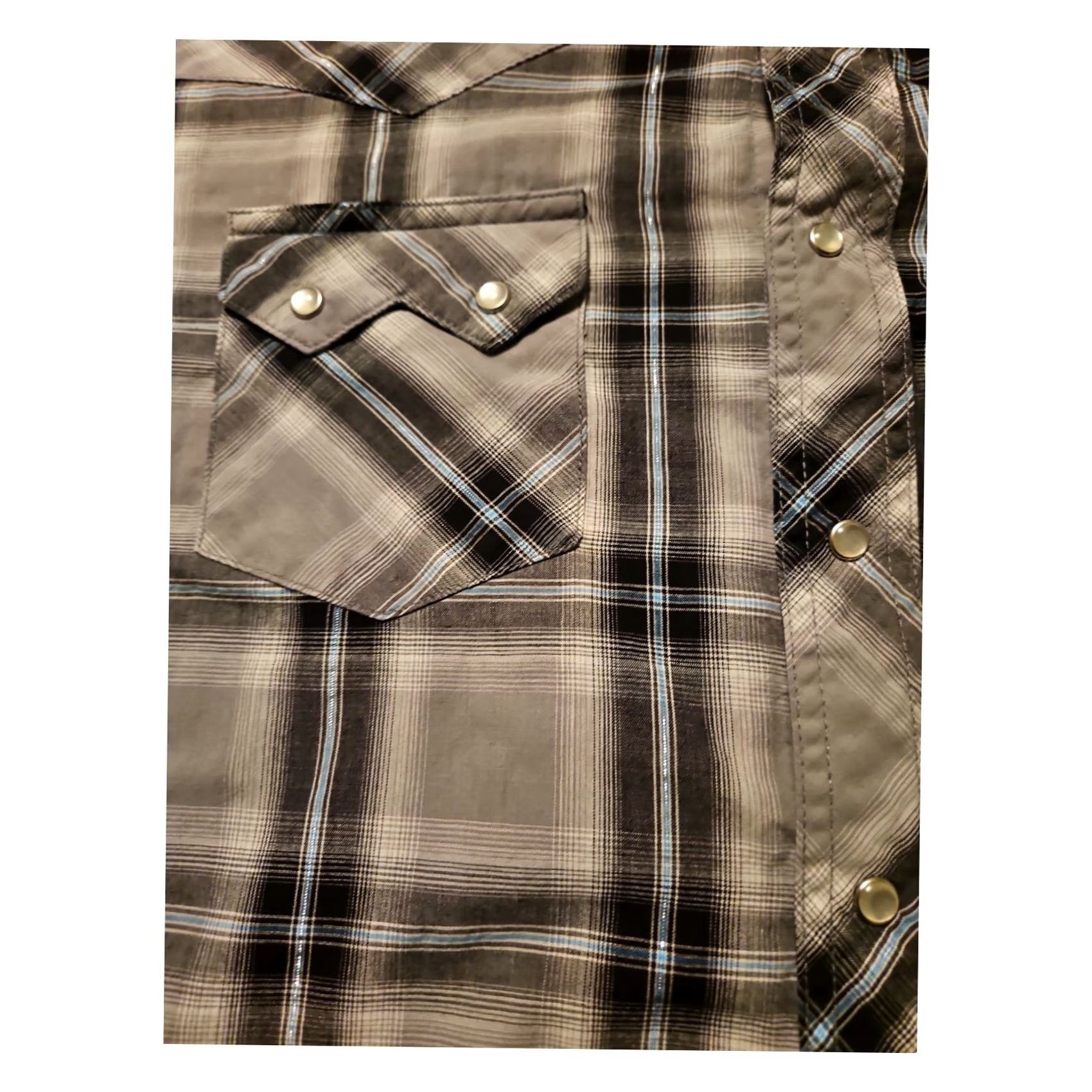 Wrangler Wrangler Shirt Plaid Long Sleeve Men L Pearl Snap Western Pockets Casual Workwear 46 Chest Gray N/A Size US L / EU 52-54 / 3 - 6 Thumbnail