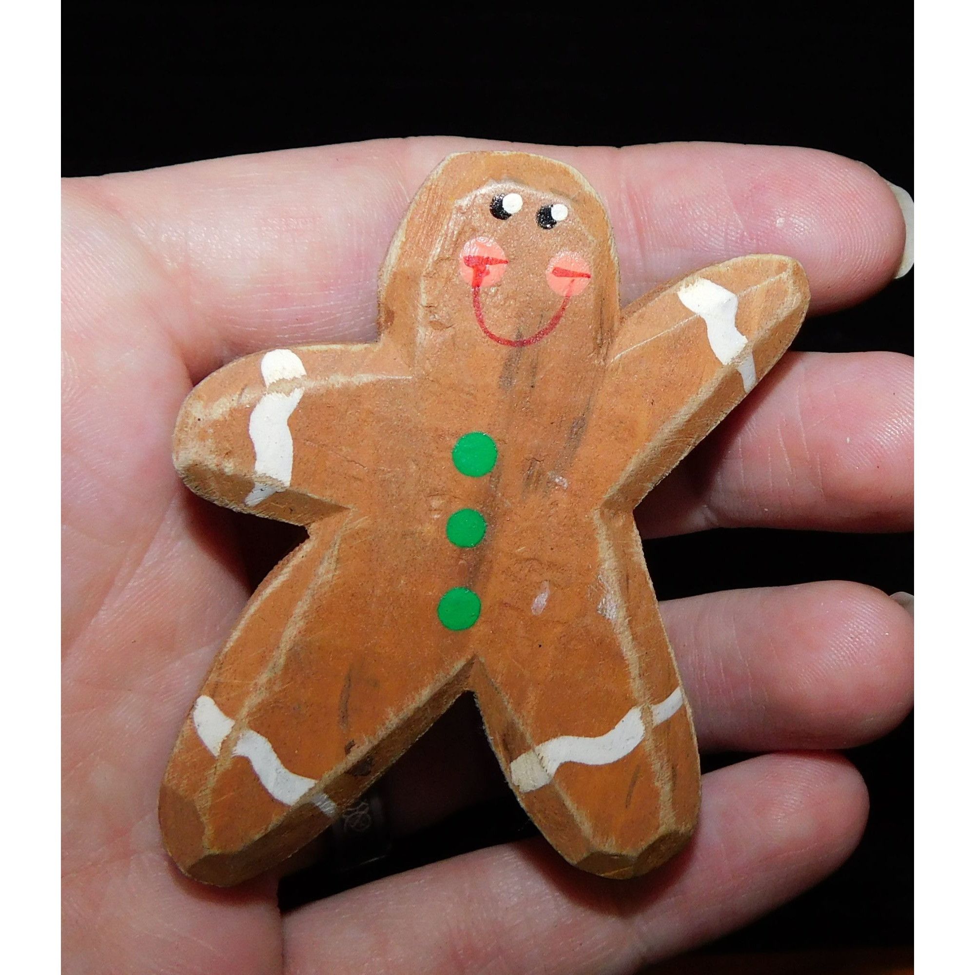 Other Vintage Wooden Gingerbread Person Brooch Size ONE SIZE - 1 Thumbnail
