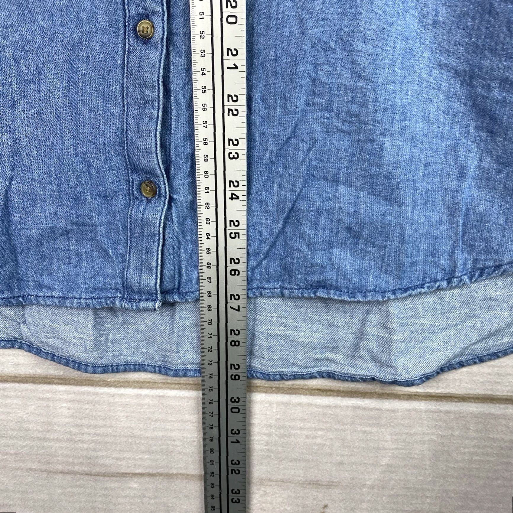 Old Navy Old Navy Shirt Women L Denim Button-Up Chambray Pocket Relaxed Casual Boho Beach 90s style Retro California Nautical Size L / US 10 / IT 46 - 4 Thumbnail