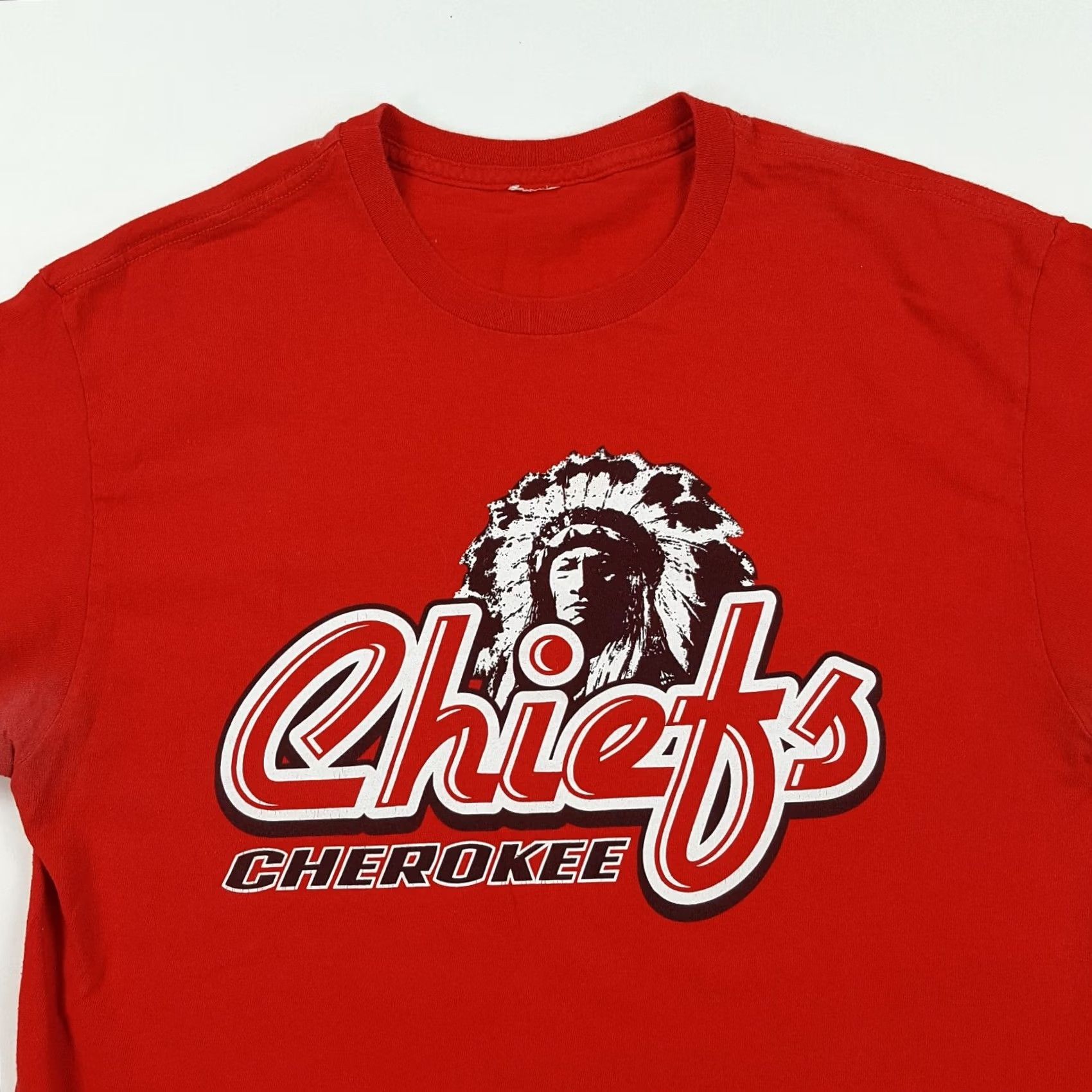 Cherokee VINTAGE Cherokee Chiefs Football T Shirt Mens Medium Red NCAA Retro Y2K Short Sleeve Size US M / EU 48-50 / 2 - 2 Thumbnail