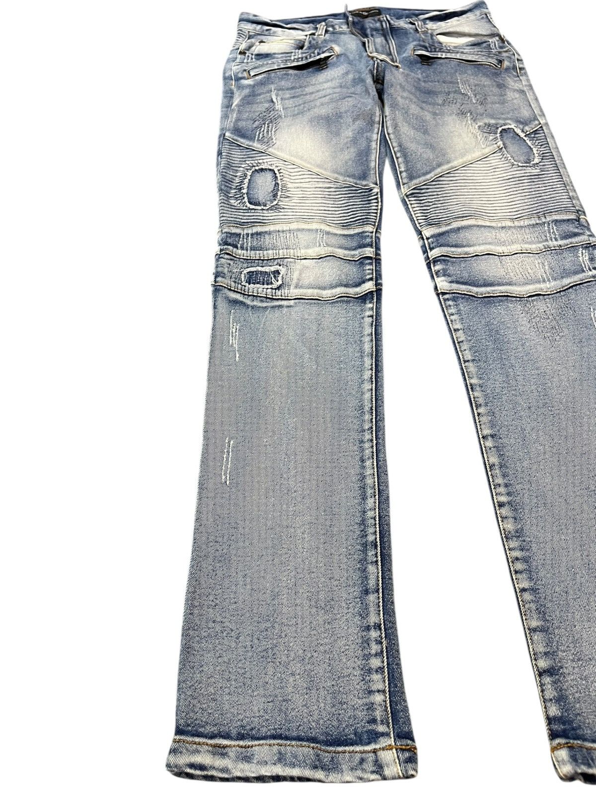 In The Attic × Seditionaries Vintage In The Attic Homme Biker Grunge Punk Ripped Denim Size US 30 / EU 46 - 3 Thumbnail