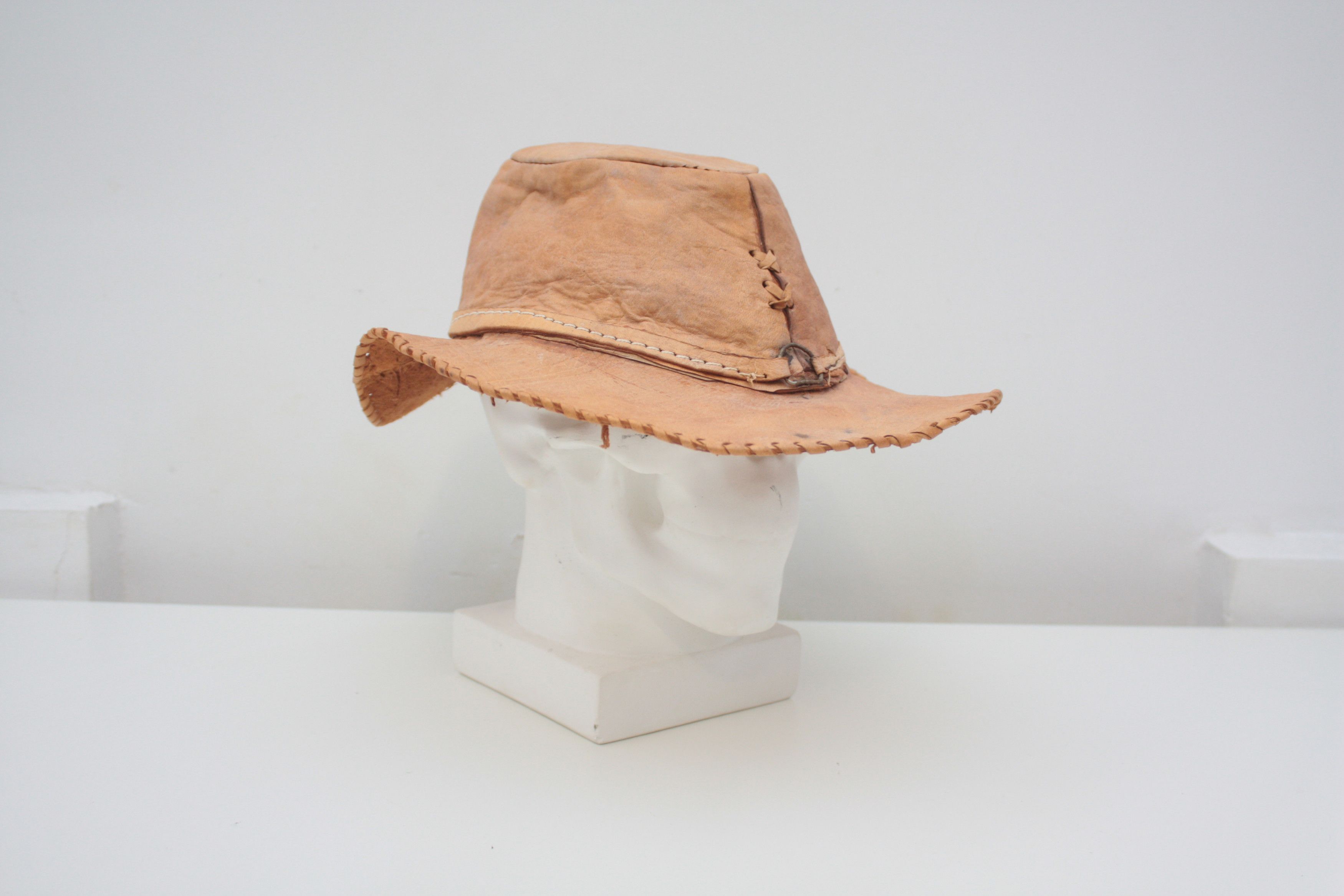 Cowboy Equipment Vintage Western CowBoy Leather Hat Size ONE SIZE - 1 Thumbnail