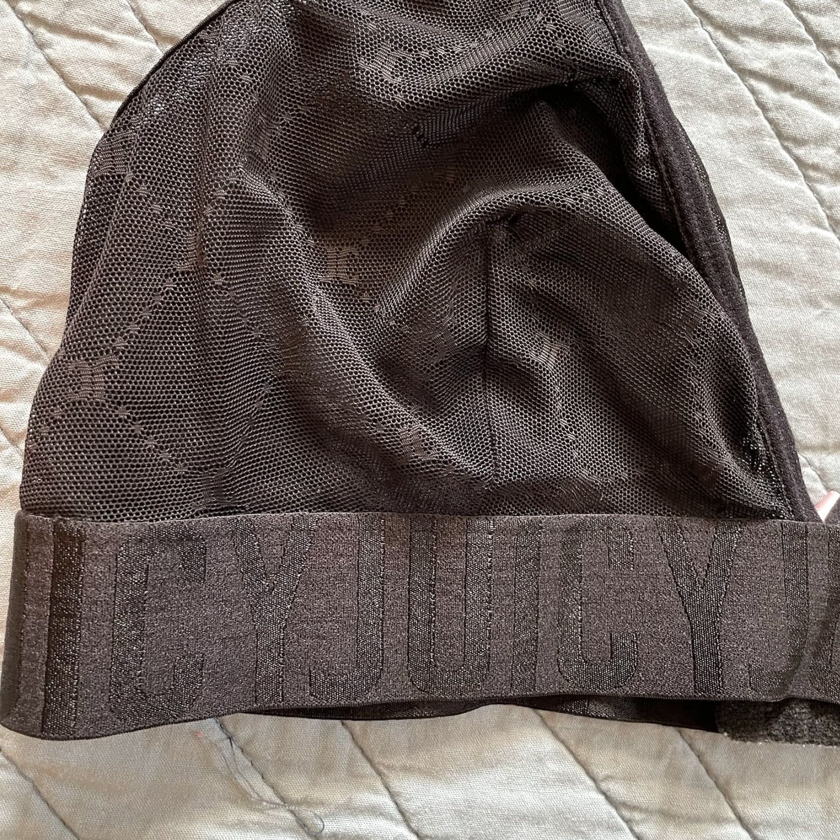 Juicy Couture Juicy Couture Intimates XL Black All Over Lace Bralette Bra Wireless Padded? No pads Bralette Lace Adjustable Strap Back Closure Full Coverage Size ONE SIZE - 3 Thumbnail