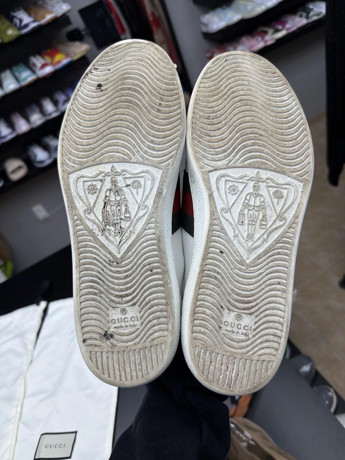 Gucci Gucci Ace Sneakers Men White Logo Leather Low Top 11G/11.5US Size US 11.5 / EU 44-45 - 11 Thumbnail