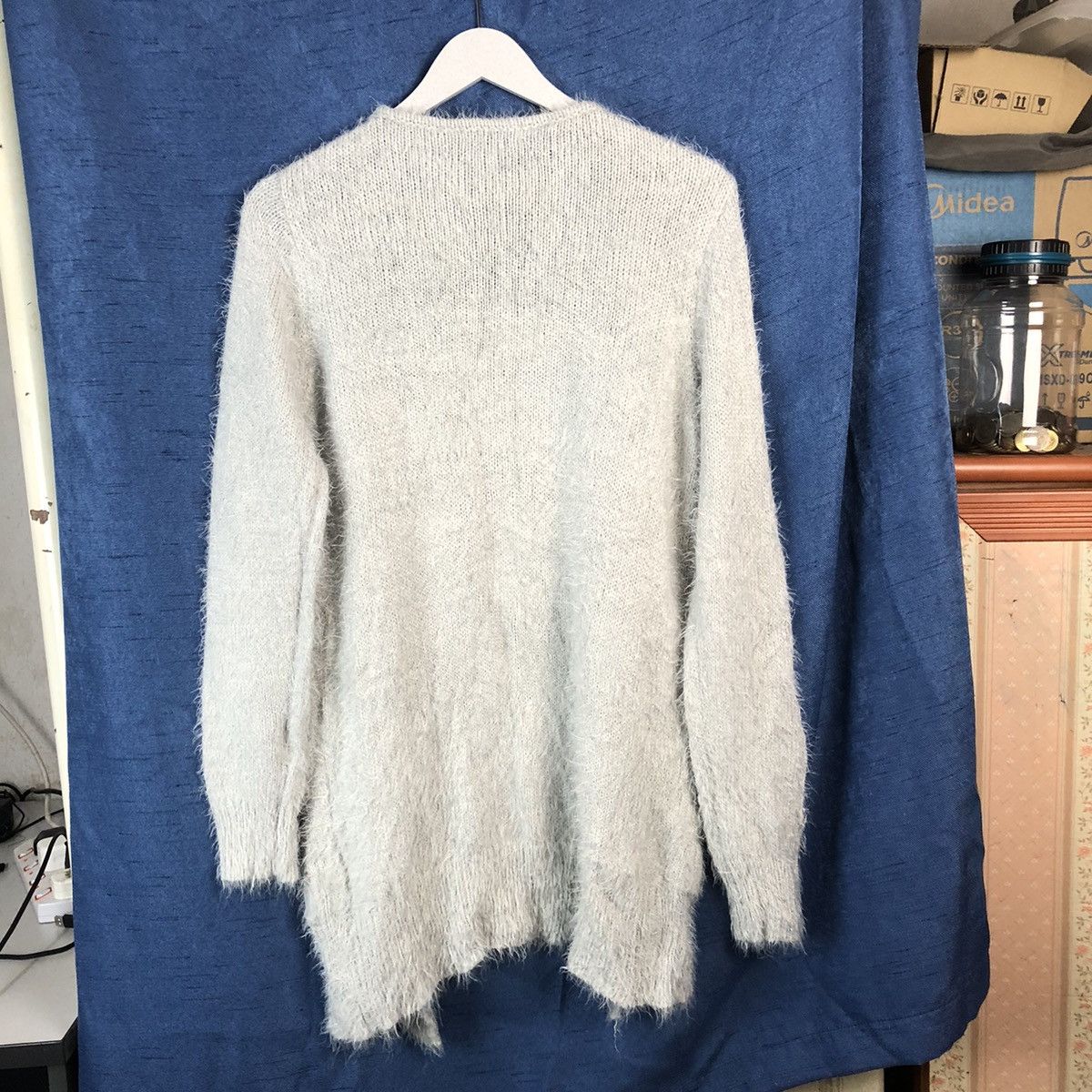 Aran Isles Knitwear × Homespun Knitwear × Japanese Brand Rusheria Grey Shag Shaggy Fur Mohair Cardigan #847 Size S / US 4 / IT 40 - 11 Thumbnail