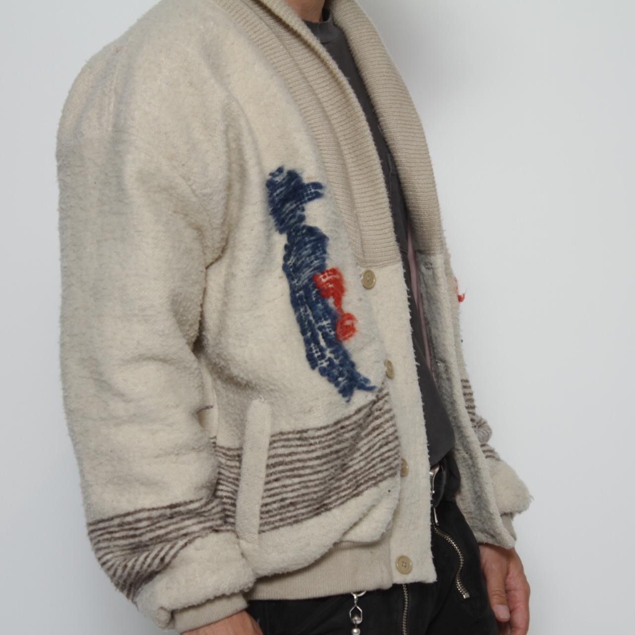 Vintage VINTAGE TAN THICK KNIT WOOL BUTTON UP JACKET Size US L / EU 52-54 / 3 - 5 Thumbnail