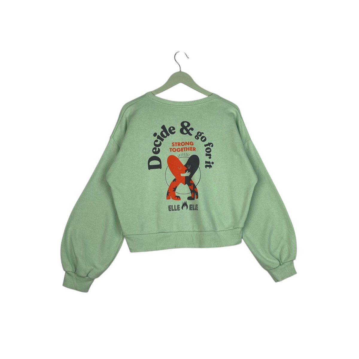 Designer × Vintage Vintage Elle & Gu Embroidered Crewneck Sweatshirt Green Size L / US 10 / IT 46 - 9 Thumbnail
