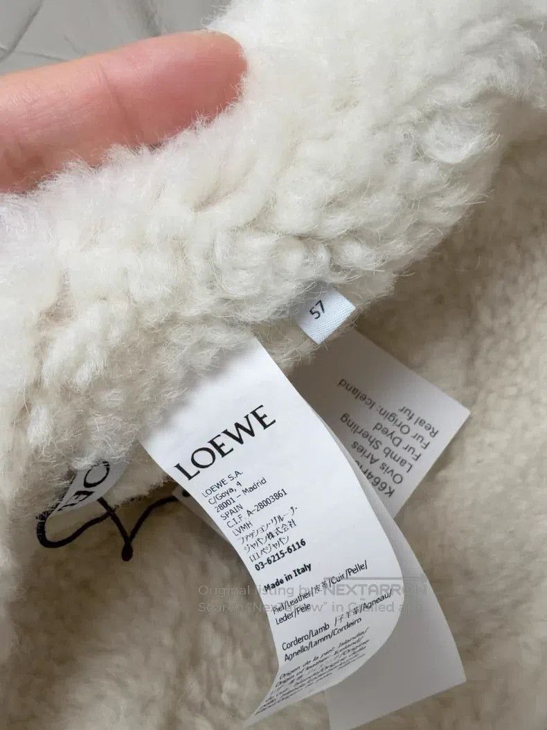 Loewe Loewe size 57 Shearling Wool Fisherman Hat, Fur and Leather Size ONE SIZE - 3 Thumbnail