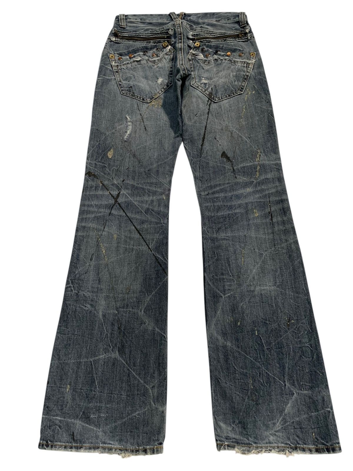 Tornado Mart FLARE SORRIDERE RUSTY JAPANESE PUNK DISTRESSED DENIM Size US 30 / EU 46 - 4 Thumbnail