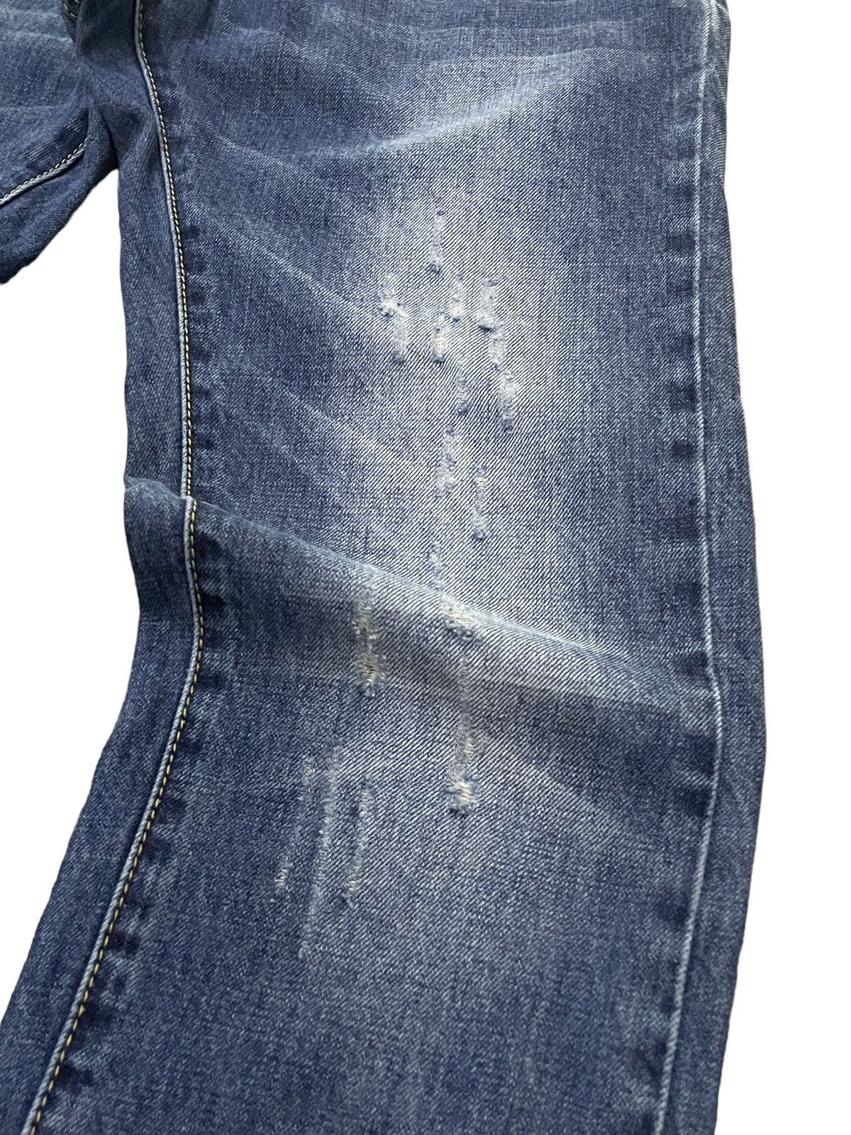Hysteric Glamour × Philipp Plein Philip Plein Skull Embossed Crash Distressed Straight Jeans Size US 30 / EU 46 - 12 Thumbnail