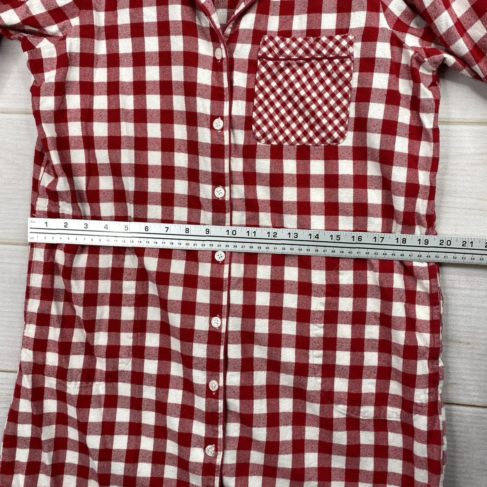 Lands' End Lands' End Nightgown Womens M Plaid Flannel Button Up Long Sleeve 100% Cotton Red Sleepwear Shirt Womens M Size M / US 6-8 / IT 42-44 - 7 Thumbnail