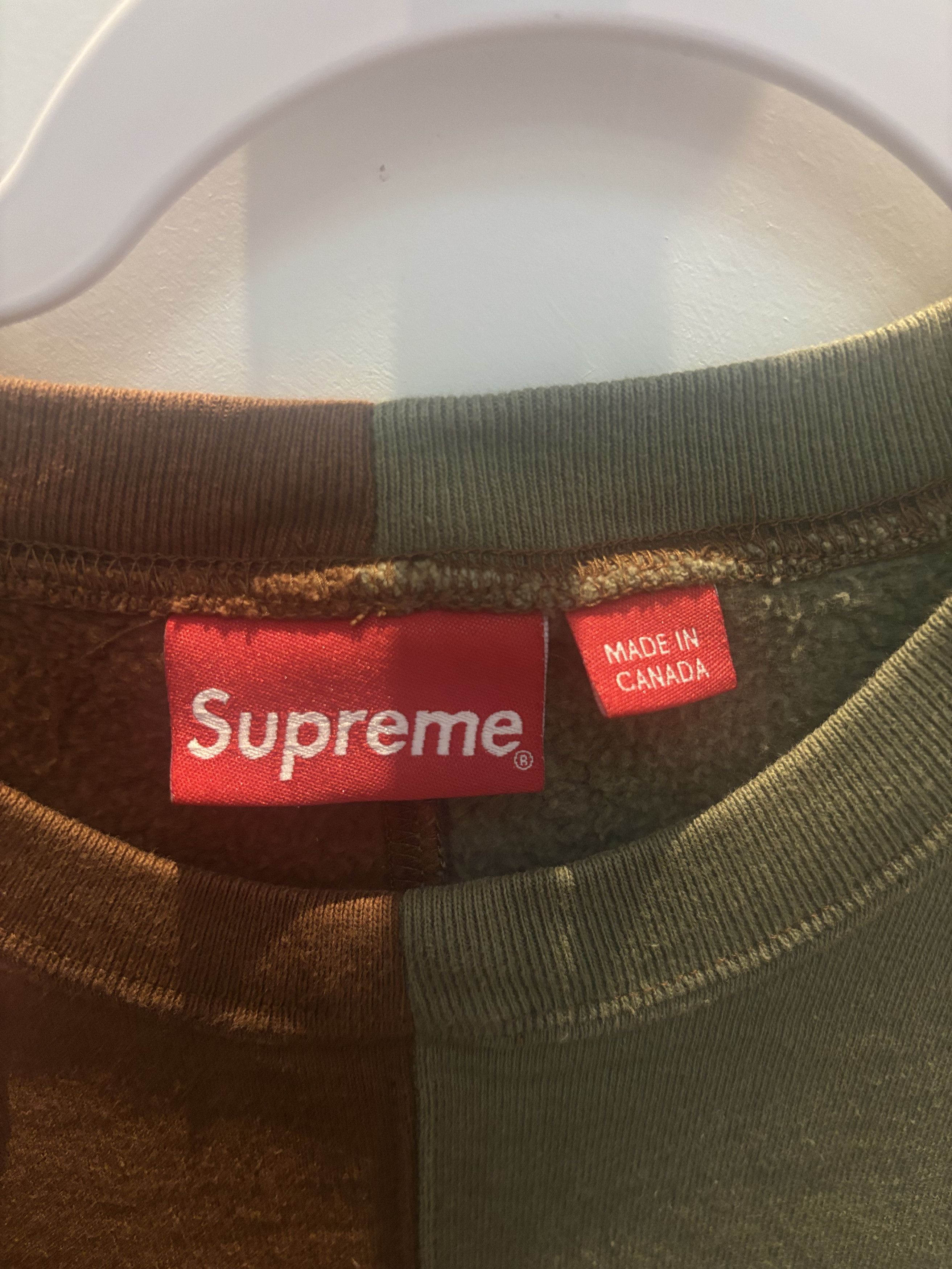 Supreme SUPREME Split Crewneck Sweatshirt Brown Mens Size Medium Size US M / EU 48-50 / 2 - 3 Thumbnail