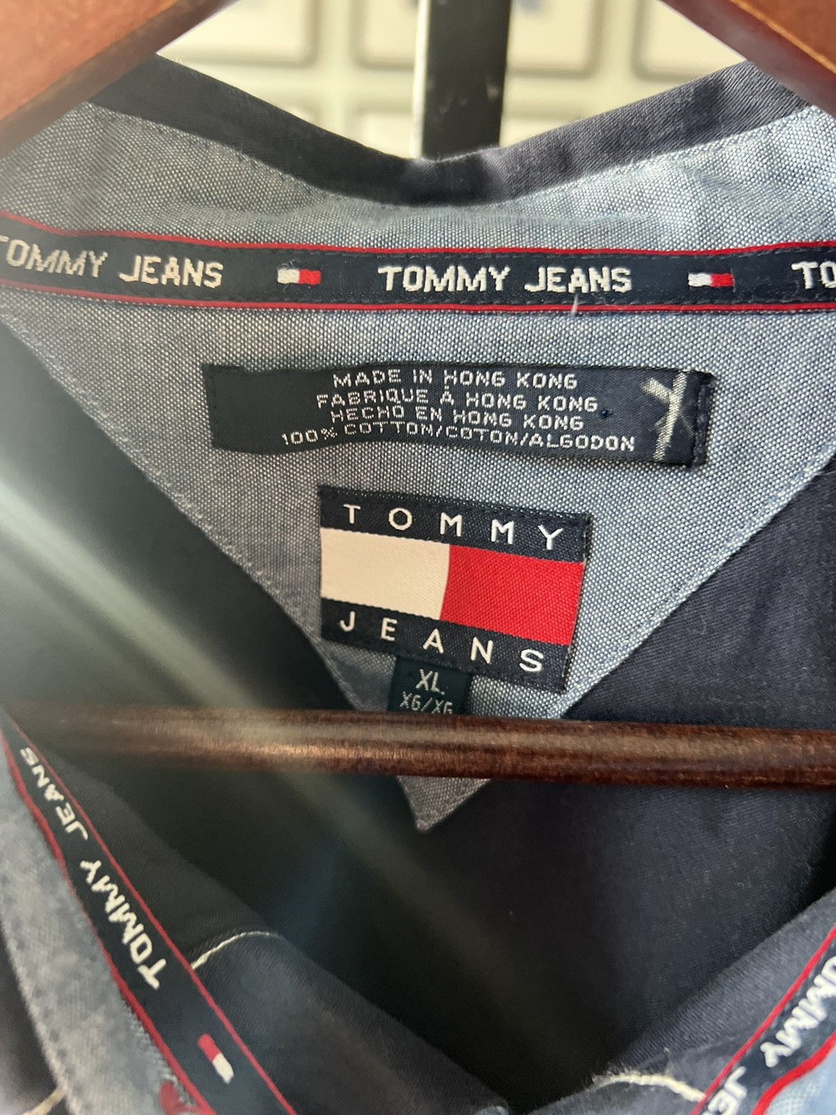 Tommy Hilfiger × Vintage Vintage 90s Tommy Hilfiger Jeans USA Button Up Shirt Collar Size US XL / EU 56 / 4 - 5 Thumbnail