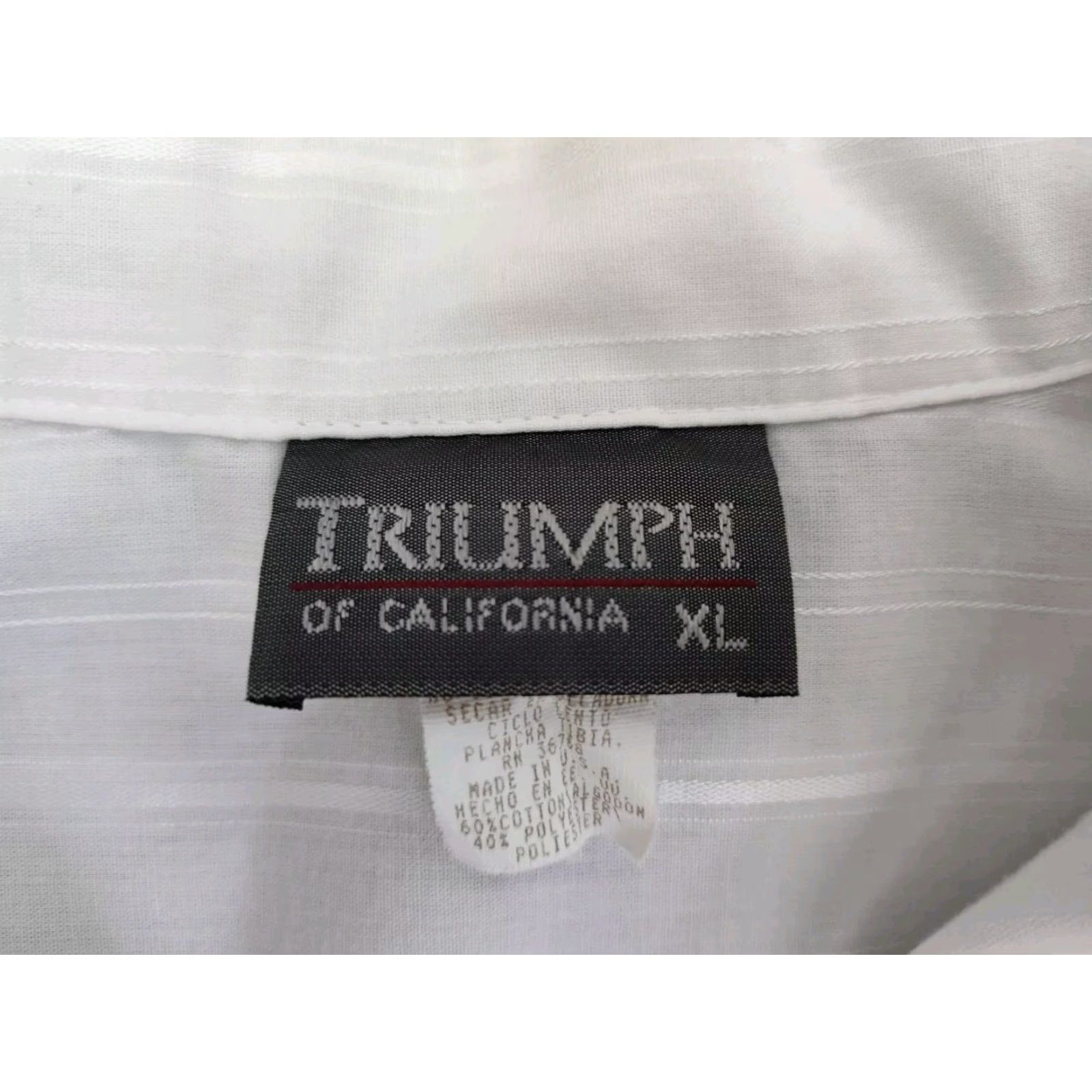 Vintage Vtg Triumph California Shirt XL Mens Short Sleeve Button Up USA Made Striped Size US XL / EU 56 / 4 - 7 Thumbnail