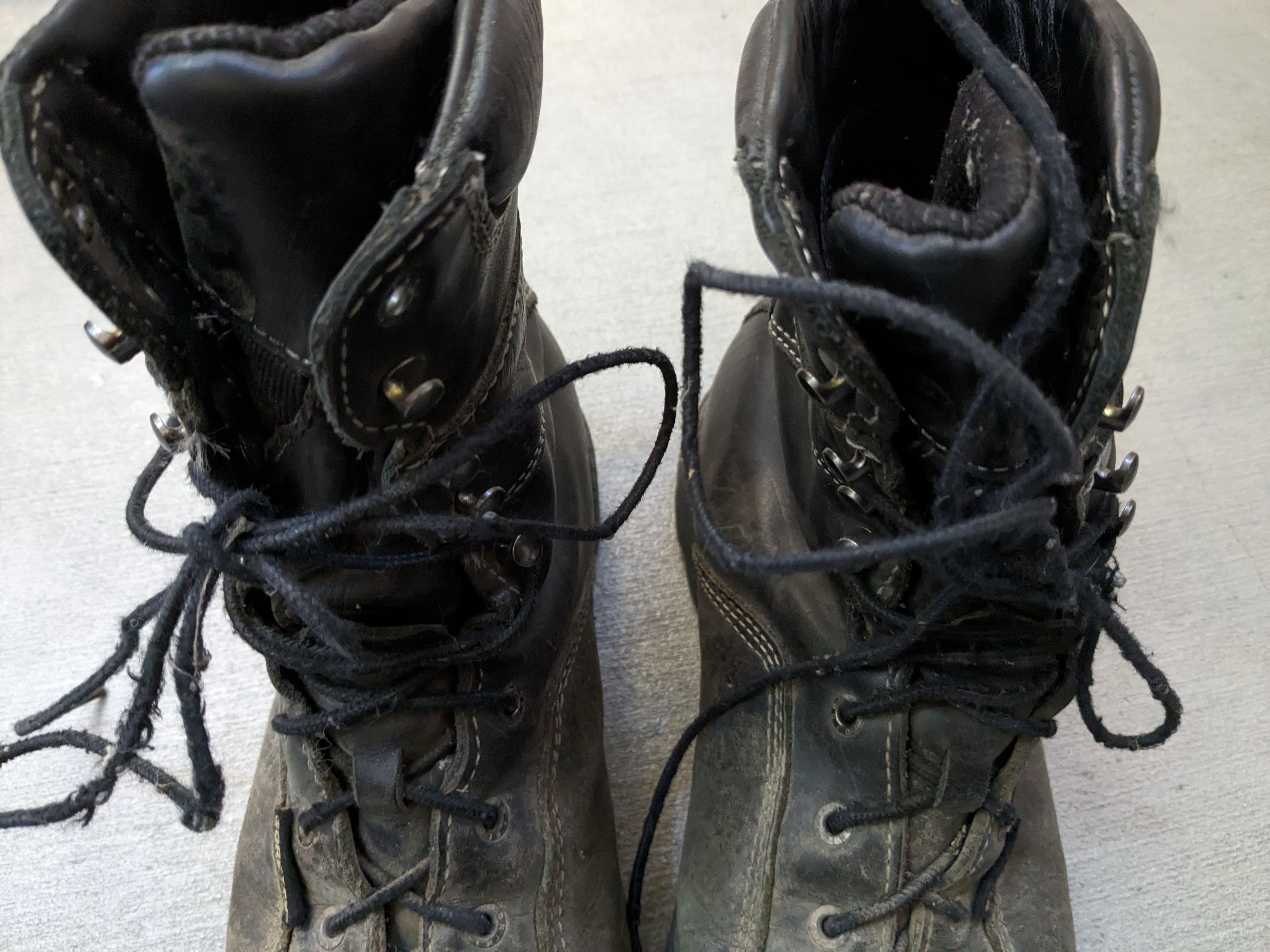 Red Wing Vintage Red Wings Work Boots 11.5 D Combat Black Leather Size US 11.5 / EU 44-45 - 4 Thumbnail