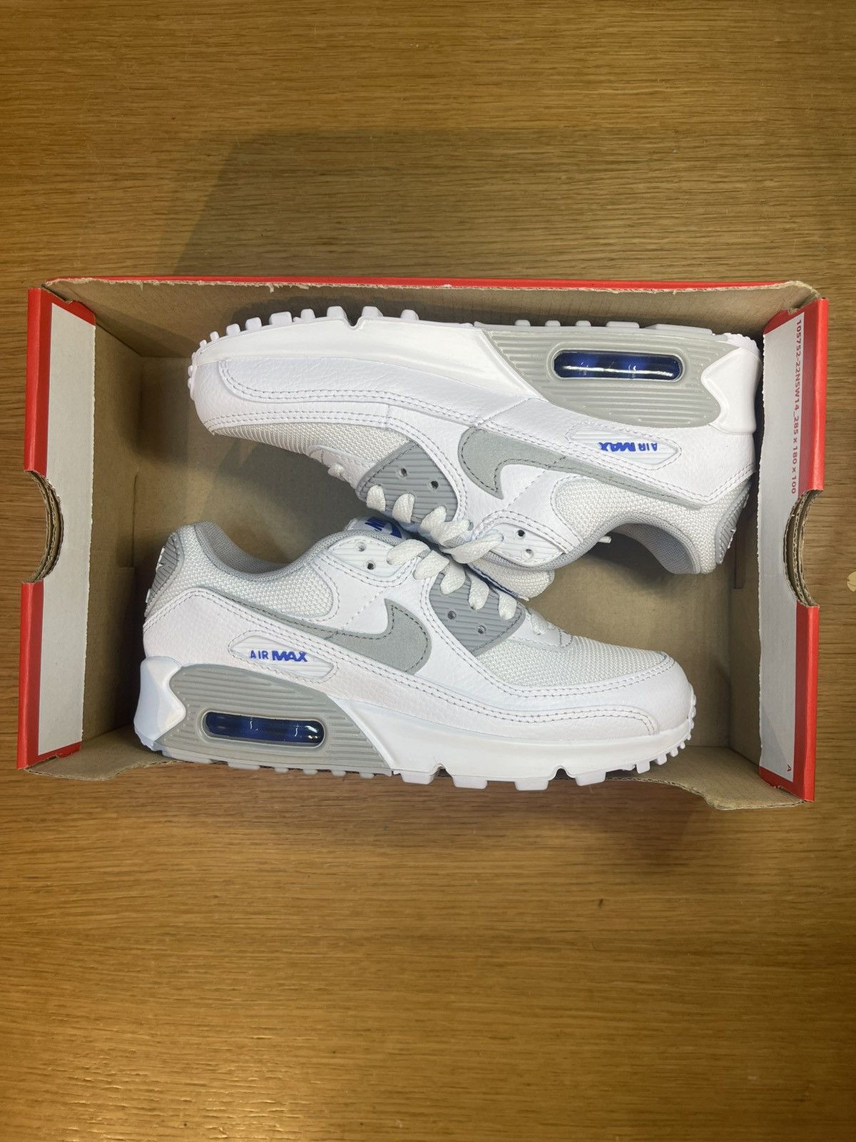 Nike Air Max 90 bianca con dettagli blu Size US 5.5 / IT 35.5 - 11 Thumbnail