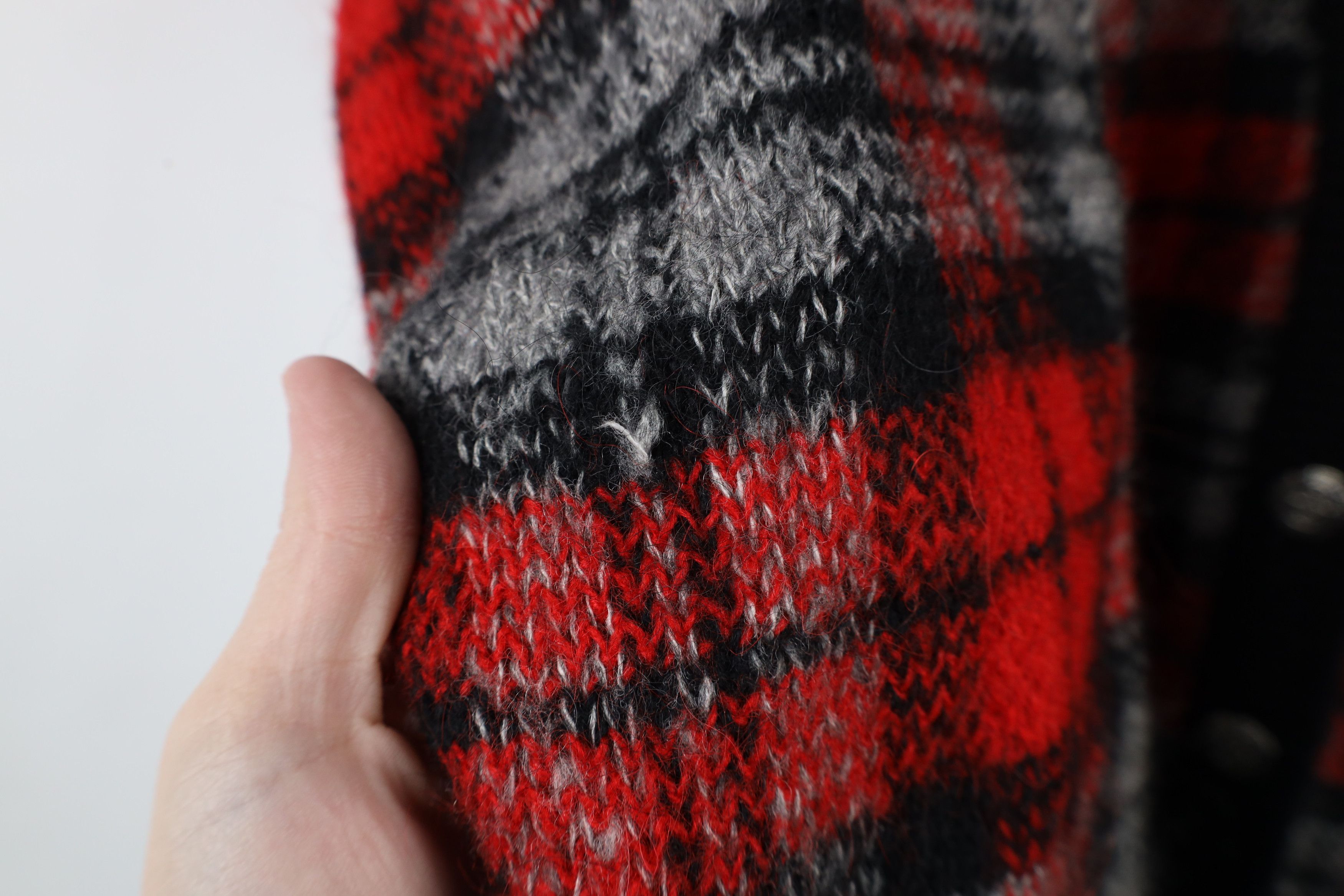 Vintage Vintage 90s Streetwear Blend Knit Cardigan Sweater Plaid Size M / US 6-8 / IT 42-44 - 4 Thumbnail