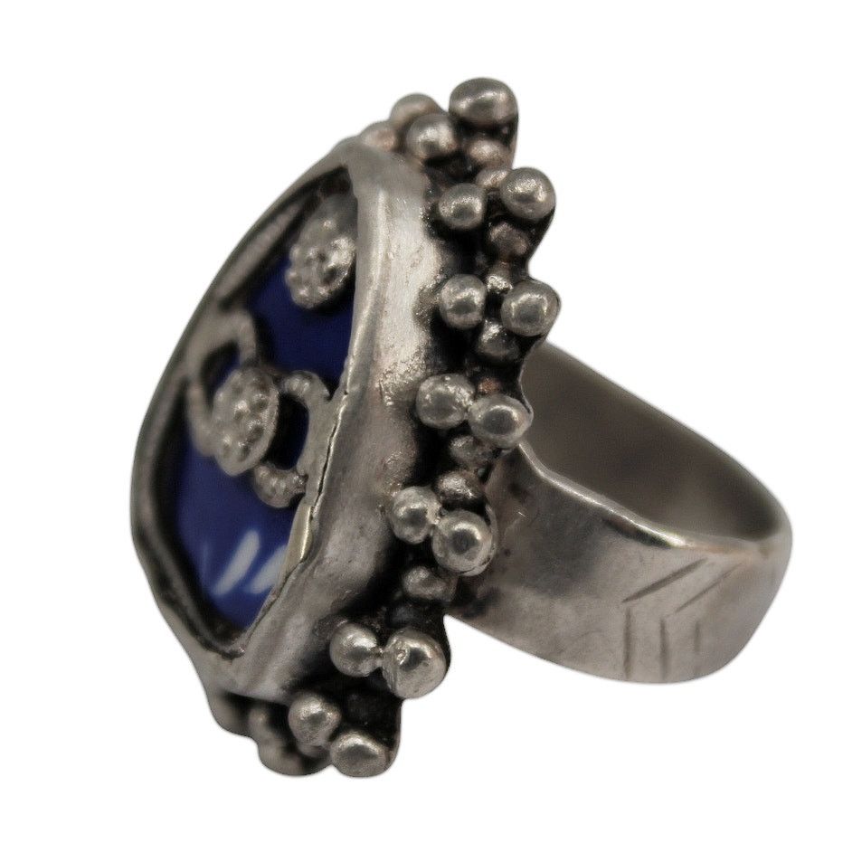 Other Sterling Silver Blue Enamel Ring • Artisan Crafted • Size 6 Size ONE SIZE - 2 Thumbnail