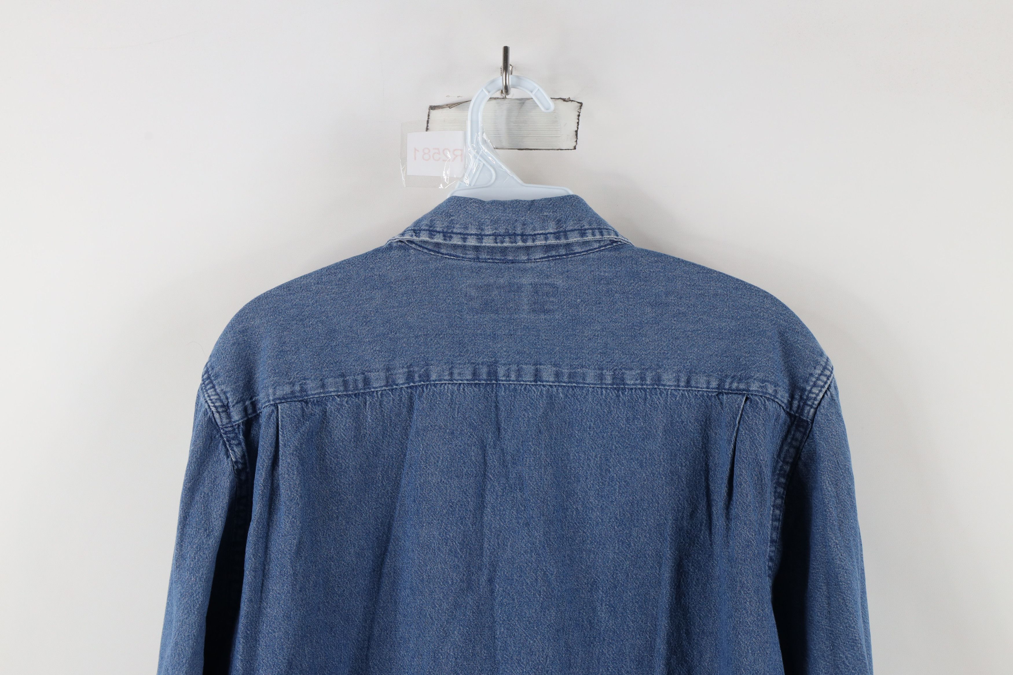Vintage × Wrangler Vintage Wrangler Denim Jean Button Shirt Blue Cotton Size US L / EU 52-54 / 3 - 12 Thumbnail