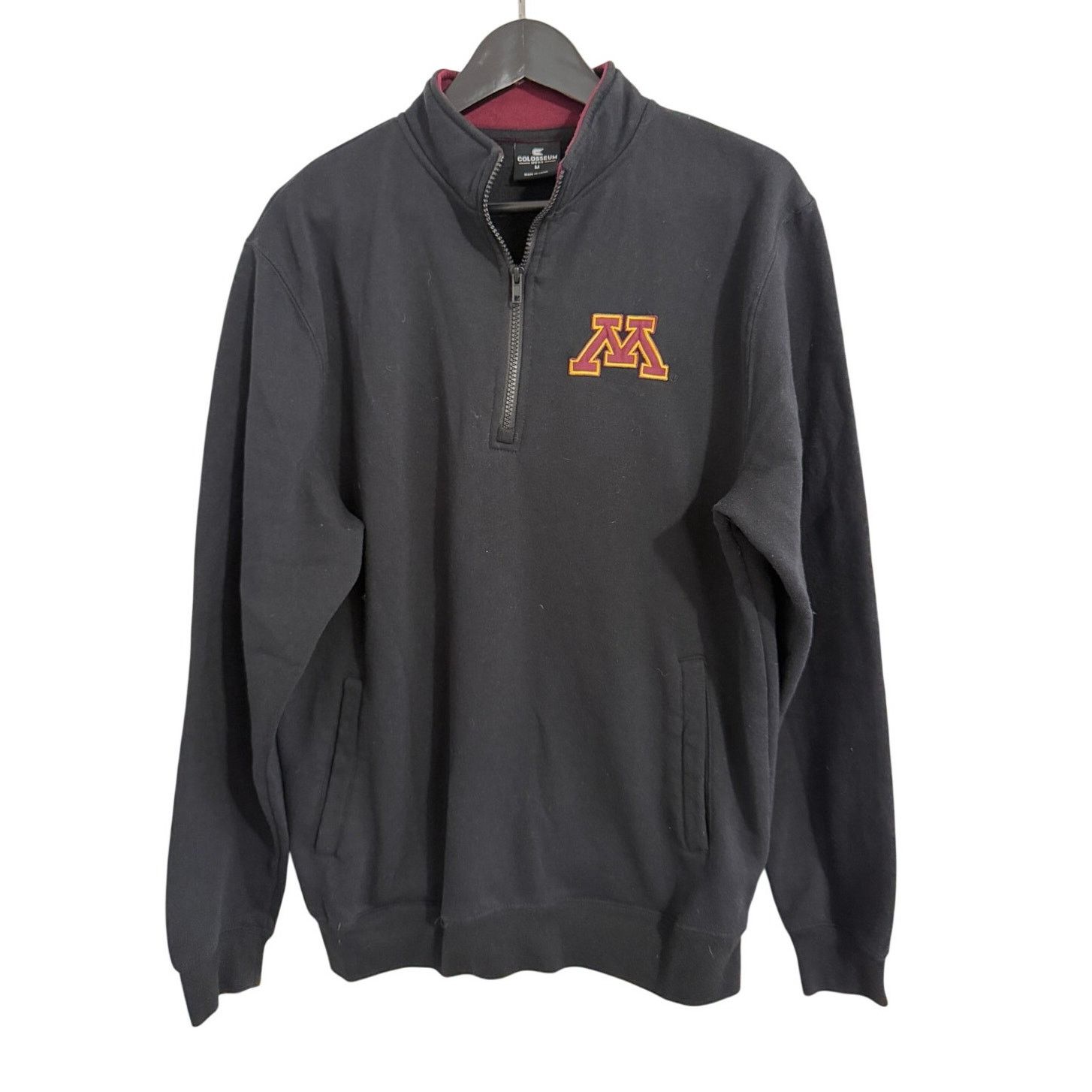 Colosseum Athletics University of Minnesota Gophers Black 1/4-Zip Sweatshirt - M Size US M / EU 48-50 / 2 - 1 Thumbnail