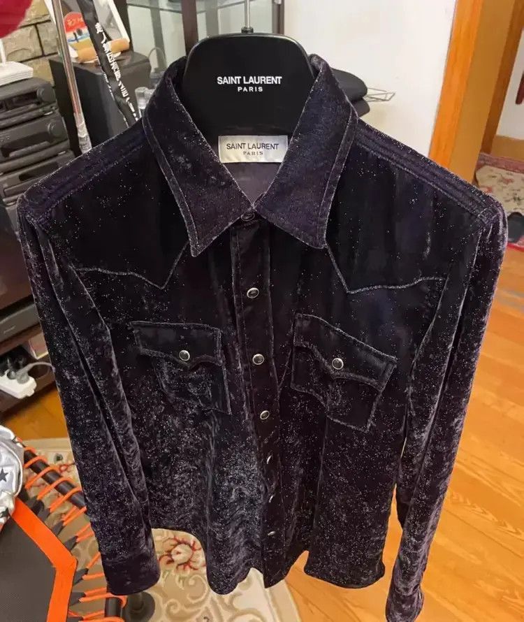 Saint Laurent Paris Saint Laurent Paris 16AW Velvet Western Shirt Size US M / EU 48-50 / 2 - 4 Thumbnail