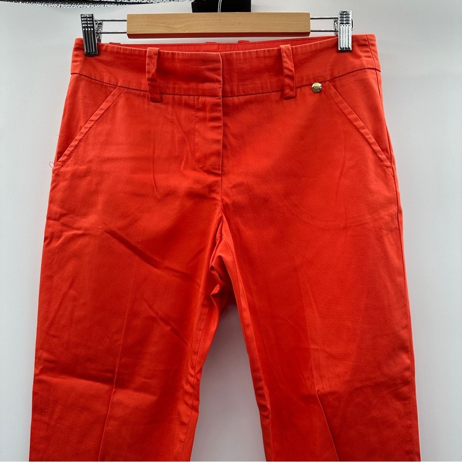Trina Turk Trina Turk Bright Orange Mid Rise Straight Ankle Dress Pants Size 30" / US 8 / IT 44 - 2 Thumbnail
