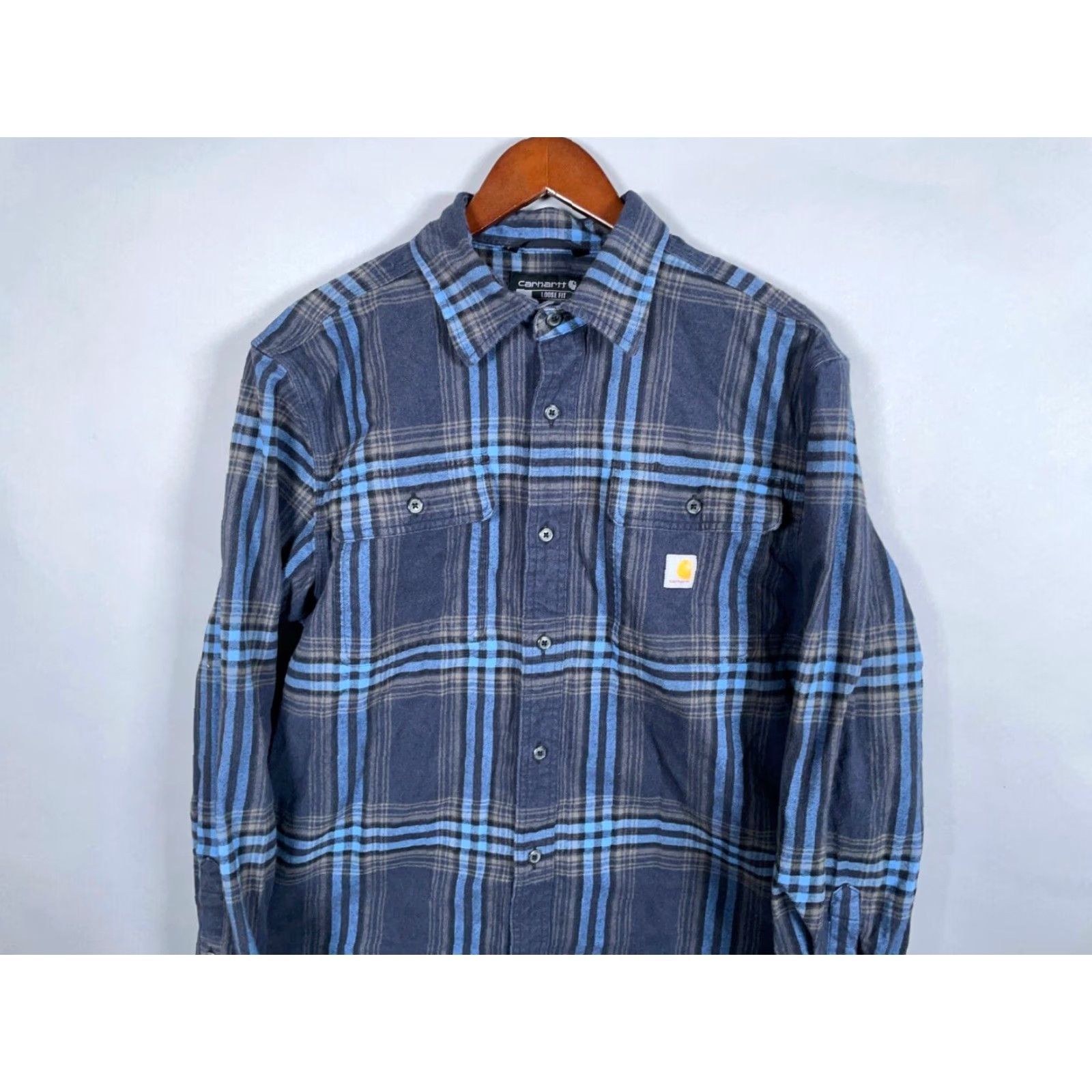 Carhartt VINTAGE Carhartt Flannel Shirt Mens Medium Blue Plaid 105947 412 Loose Fit Heavyweight Size US M / EU 48-50 / 2 - 4 Thumbnail