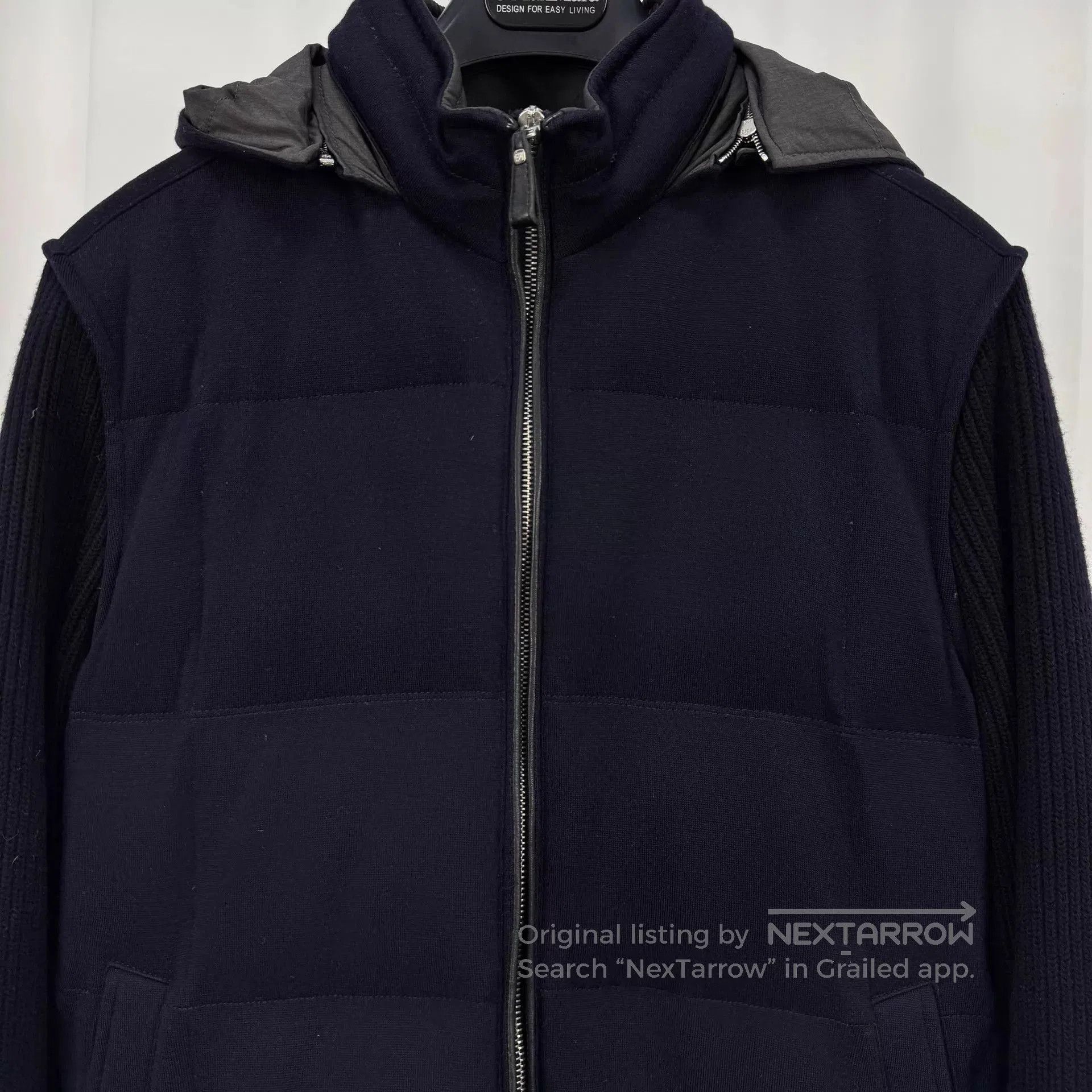 Ermenegildo Zegna Hooded Quilted Jacket with Knit Sleeves. Size US M / EU 48-50 / 2 - 3 Thumbnail