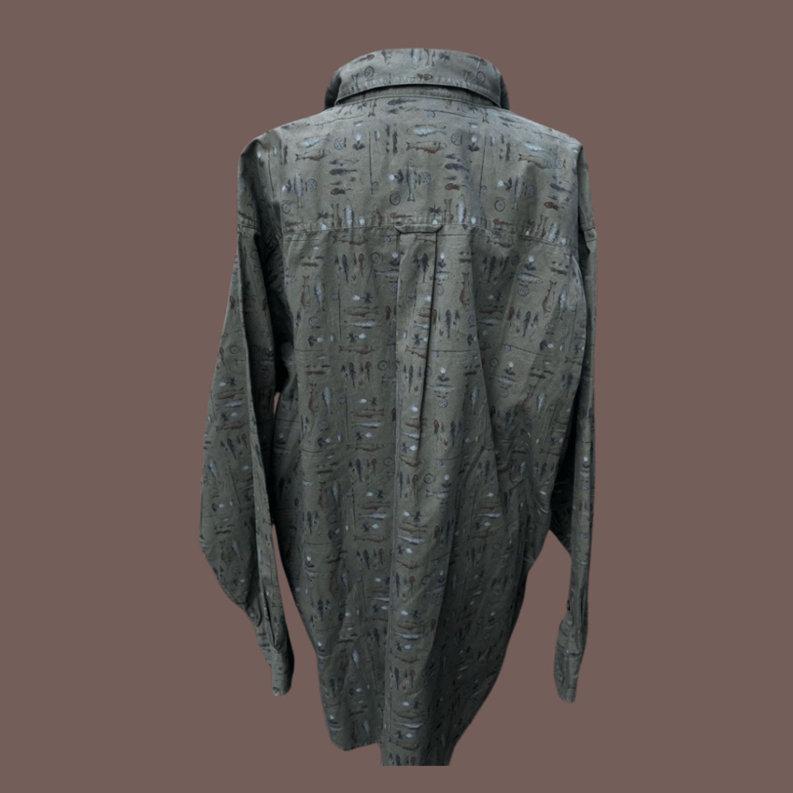 Woolrich Woolen Mills VTG Fish Print Shirt | Woolrich Green Buttondown Dadcore XL Size US XL / EU 56 / 4 - 3 Thumbnail