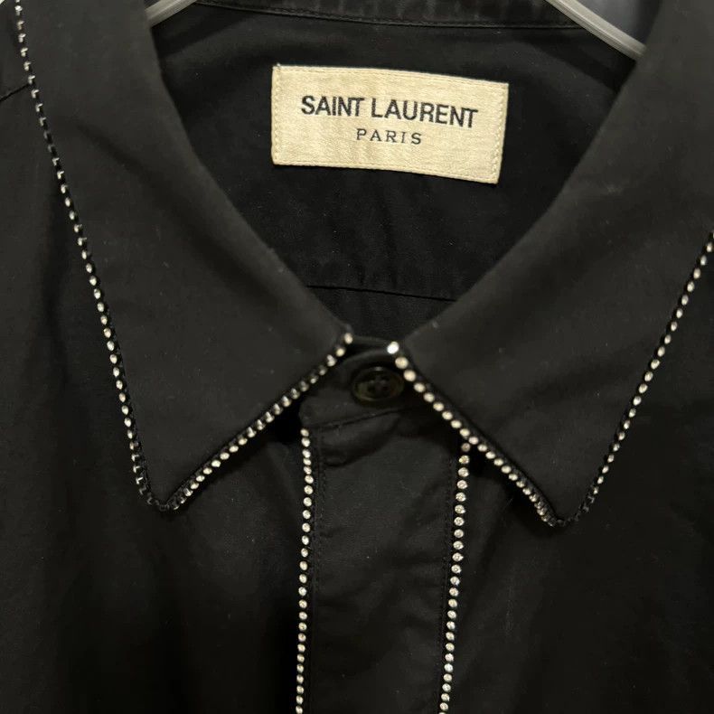 Saint Laurent Paris Saint Laurent Paris Black rhinestone shirt-2505 Size US M / EU 48-50 / 2 - 2 Thumbnail